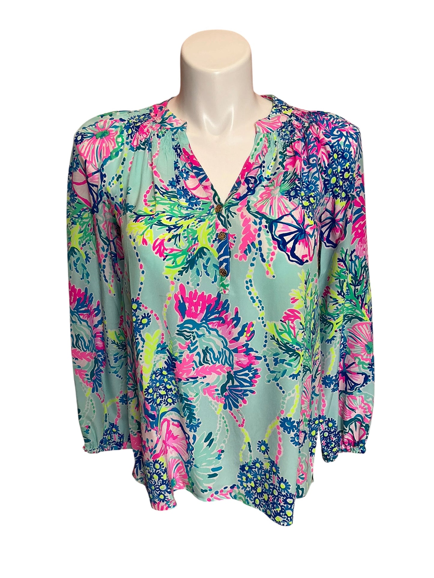 Lilly Pulitzer NWT Elsa Top Multi Beach You To It - Size S