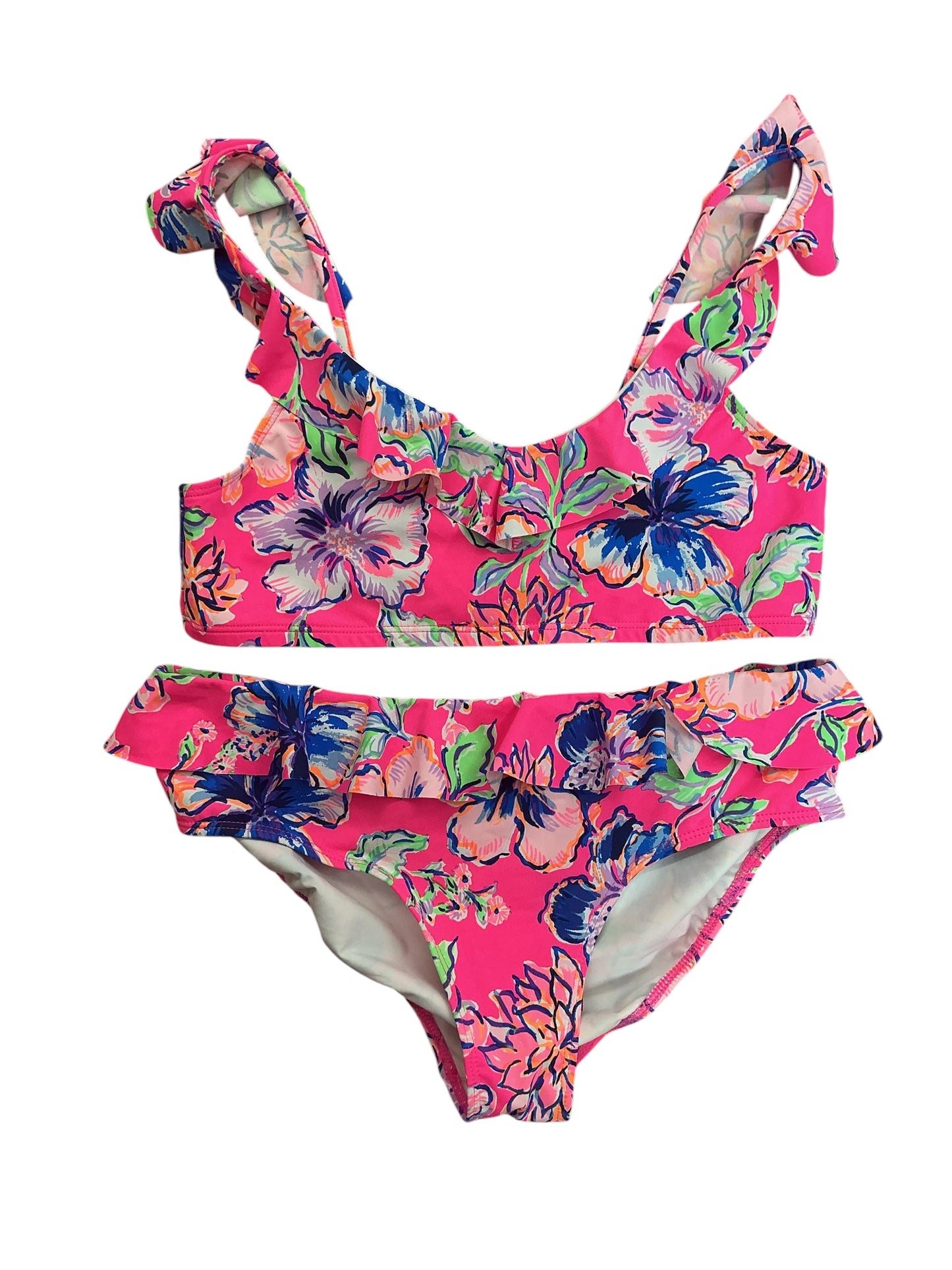 Lilly Pulitzer Kids Girls 2PC Bikini Set Mandevilla Baby Paradise Petals - Size 14