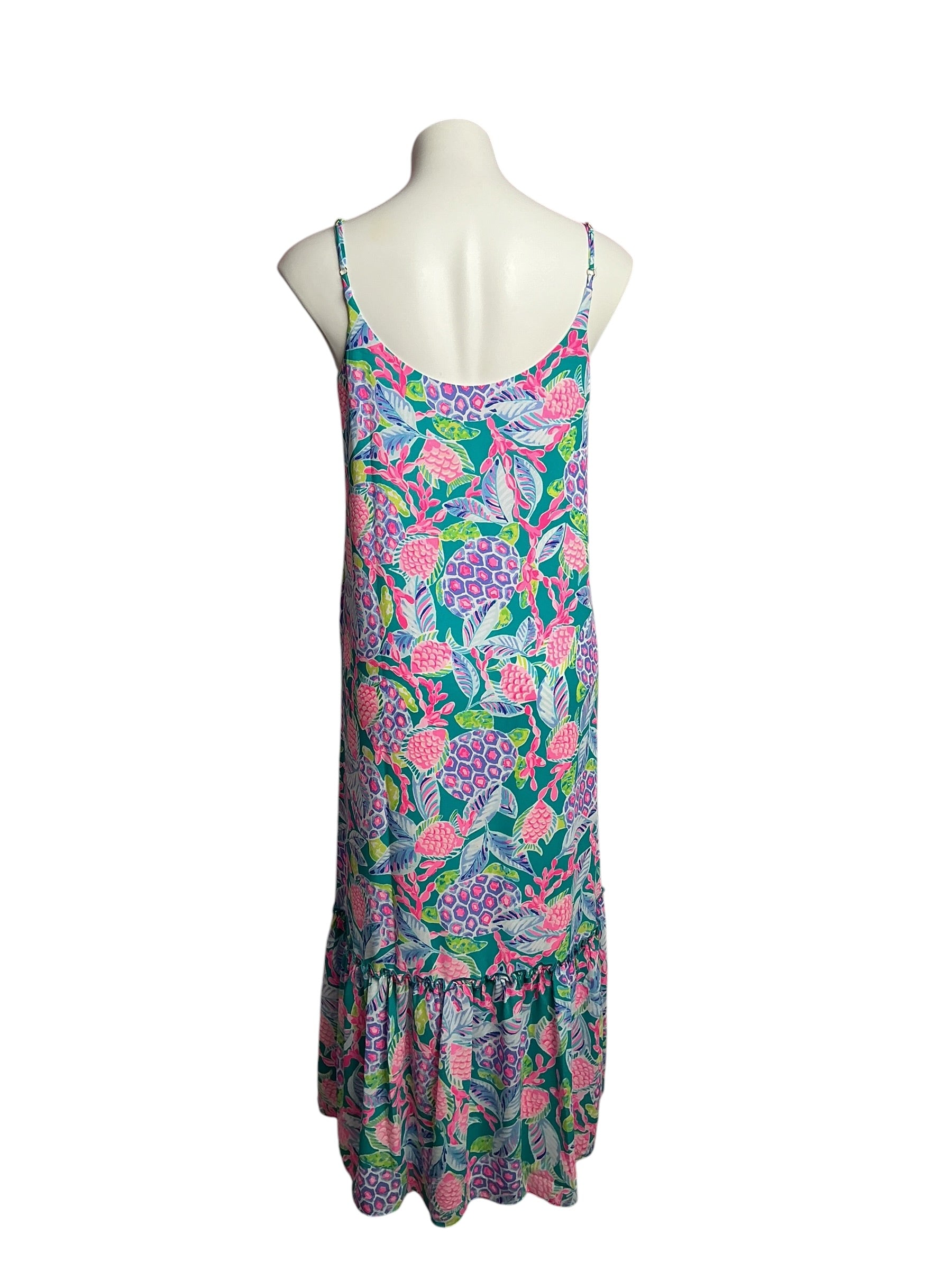 Lilly Pulitzer- Winnie Midi Dress Maldives Green Turtle Wave Size S