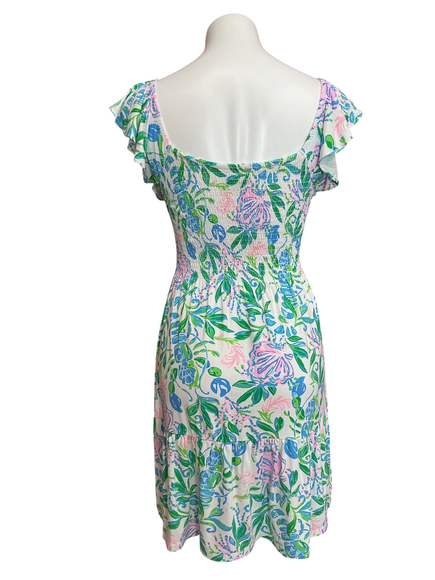 Lilly Pulitzer Kailua Smocked Dress Resort White Just A Pinch - Size S