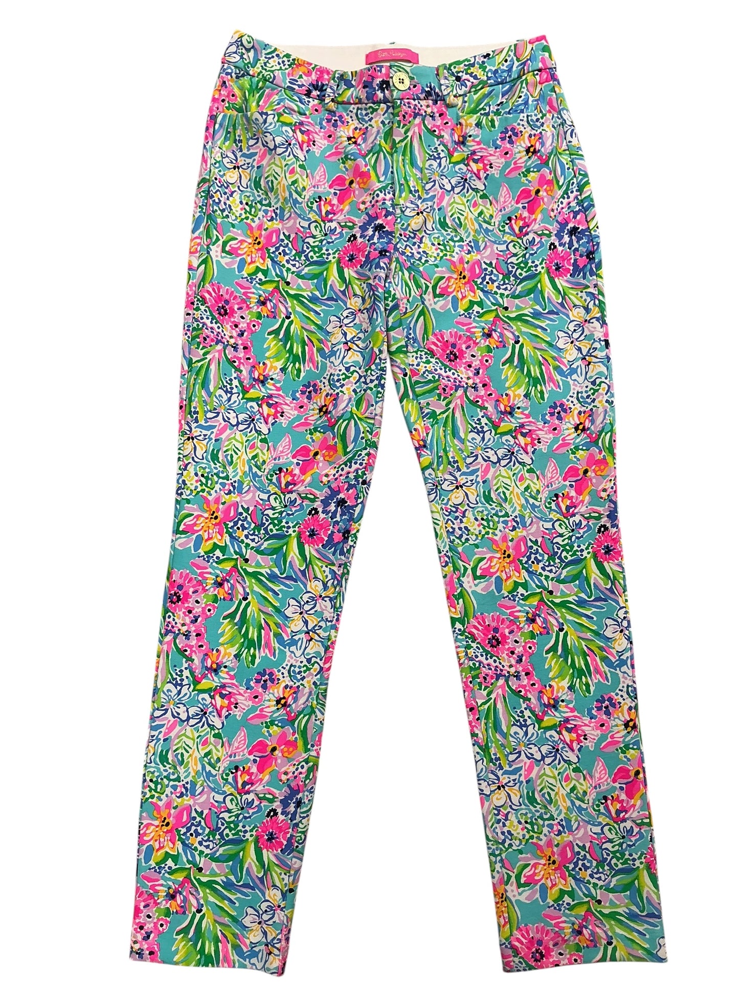 Lilly Pulitzer Kelly Knit Ankle Pants Amalfi Blue Alligator Isle - Size 6