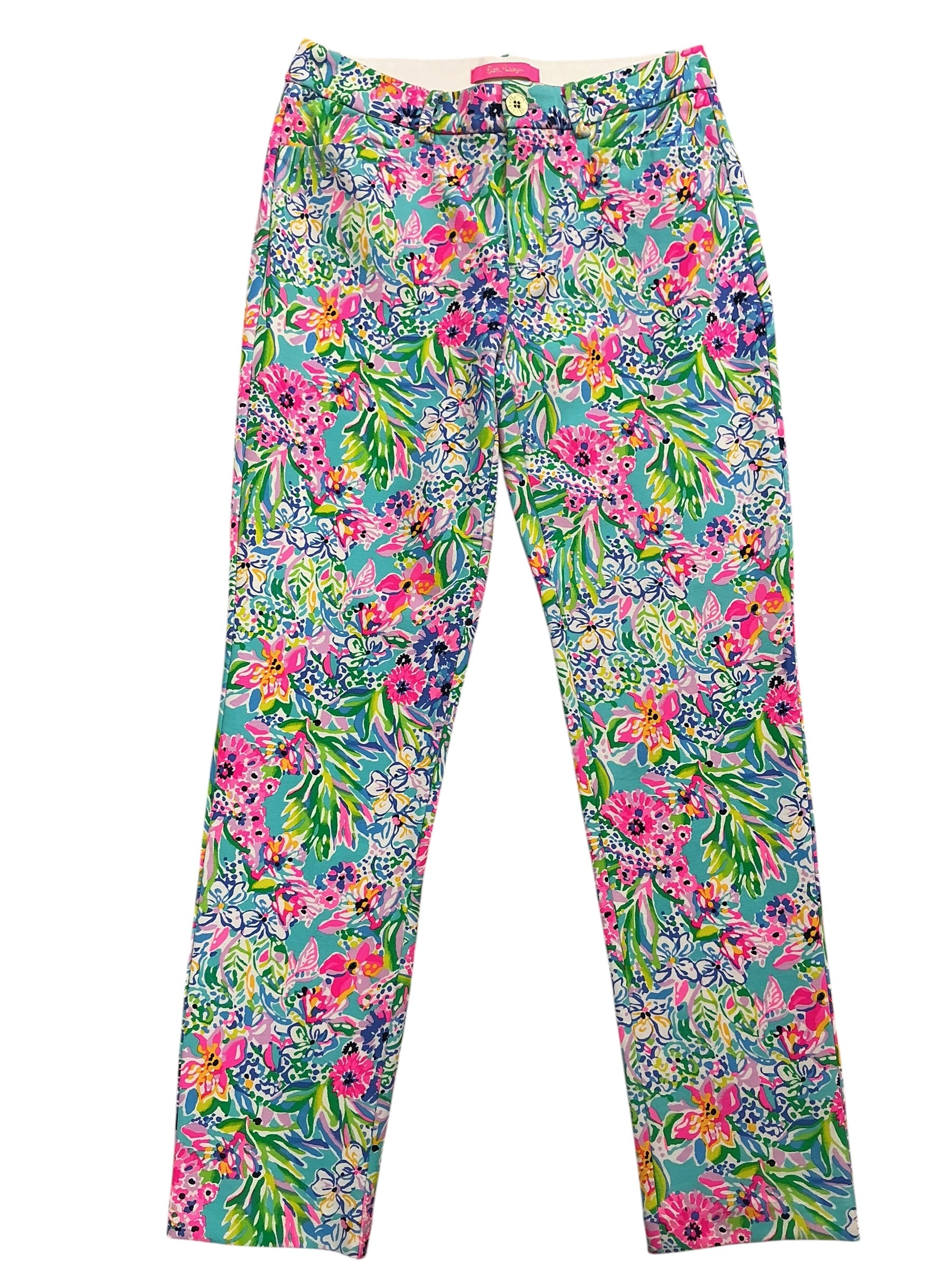 Lilly Pulitzer Kelly Knit Ankle Pants Amalfi Blue Alligator Isle - Size 6