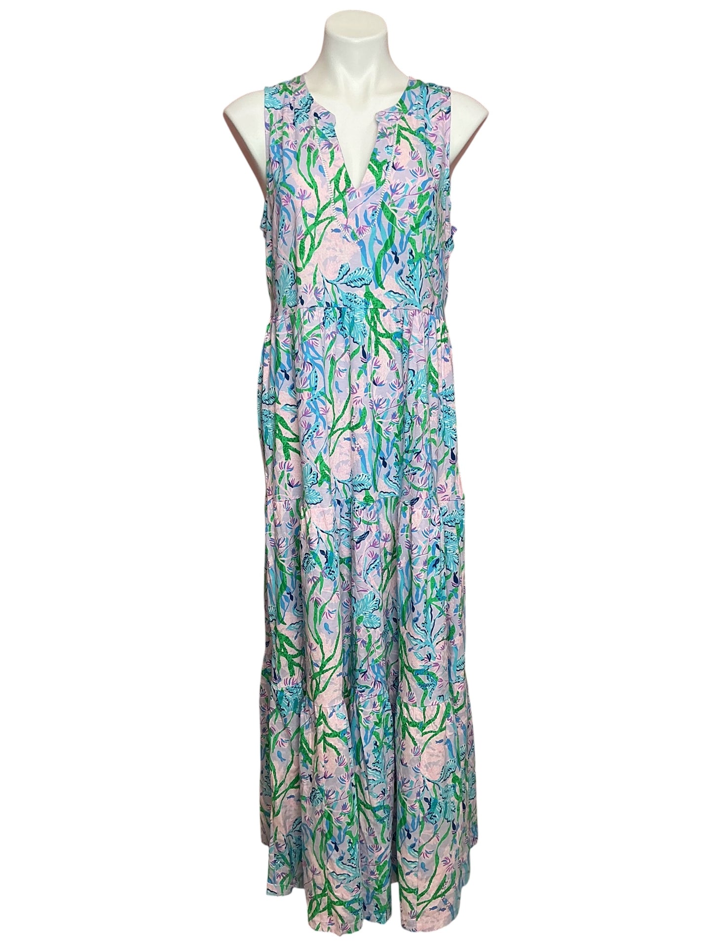 Lilly Pulitzer Sydnee Maxi Dress Multi Seacret Escape - Size L