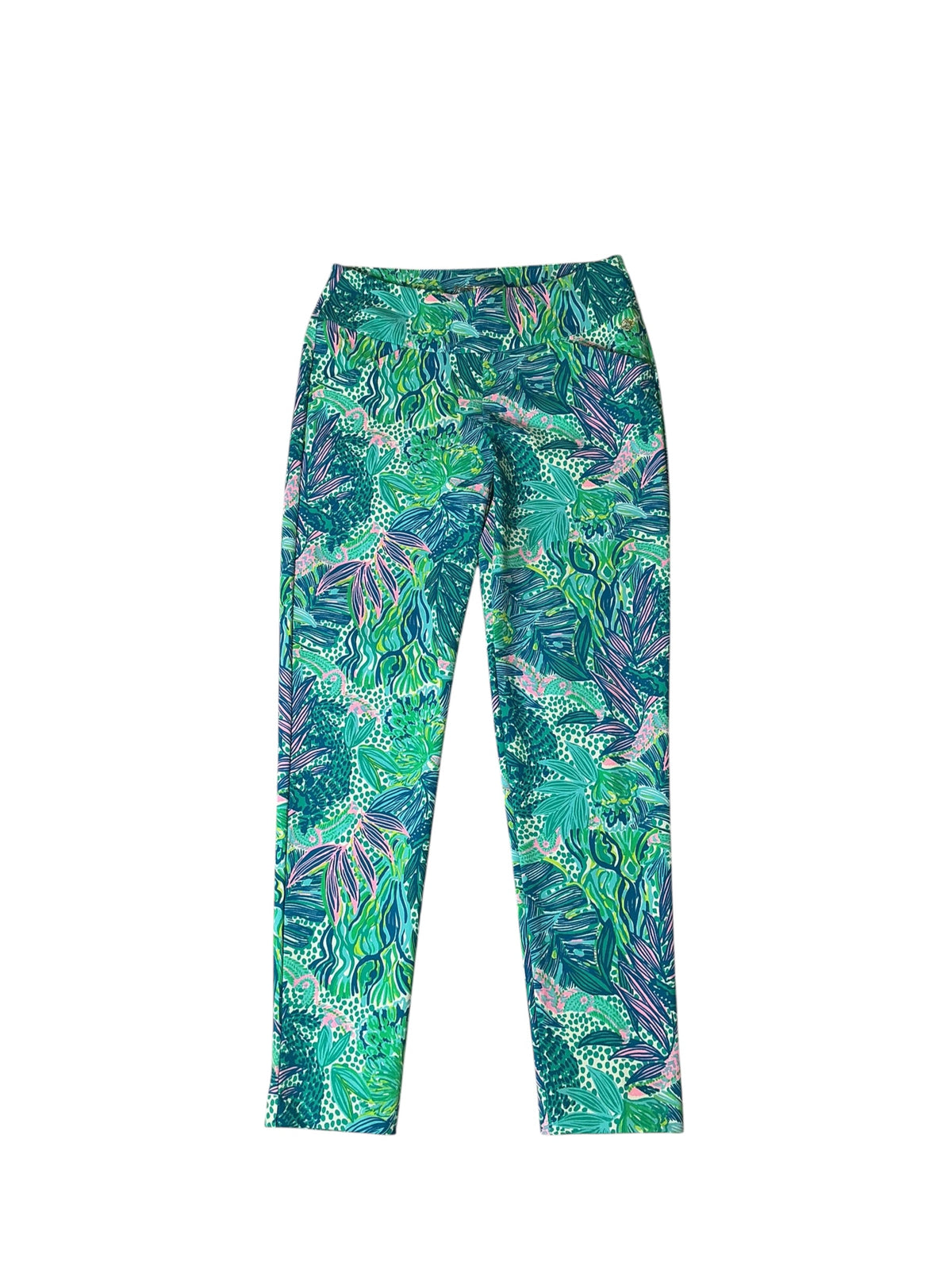 Lilly Pulitzer Luxletic Corso Pants  Botanical Green Holiday in the Sun - Size 2
