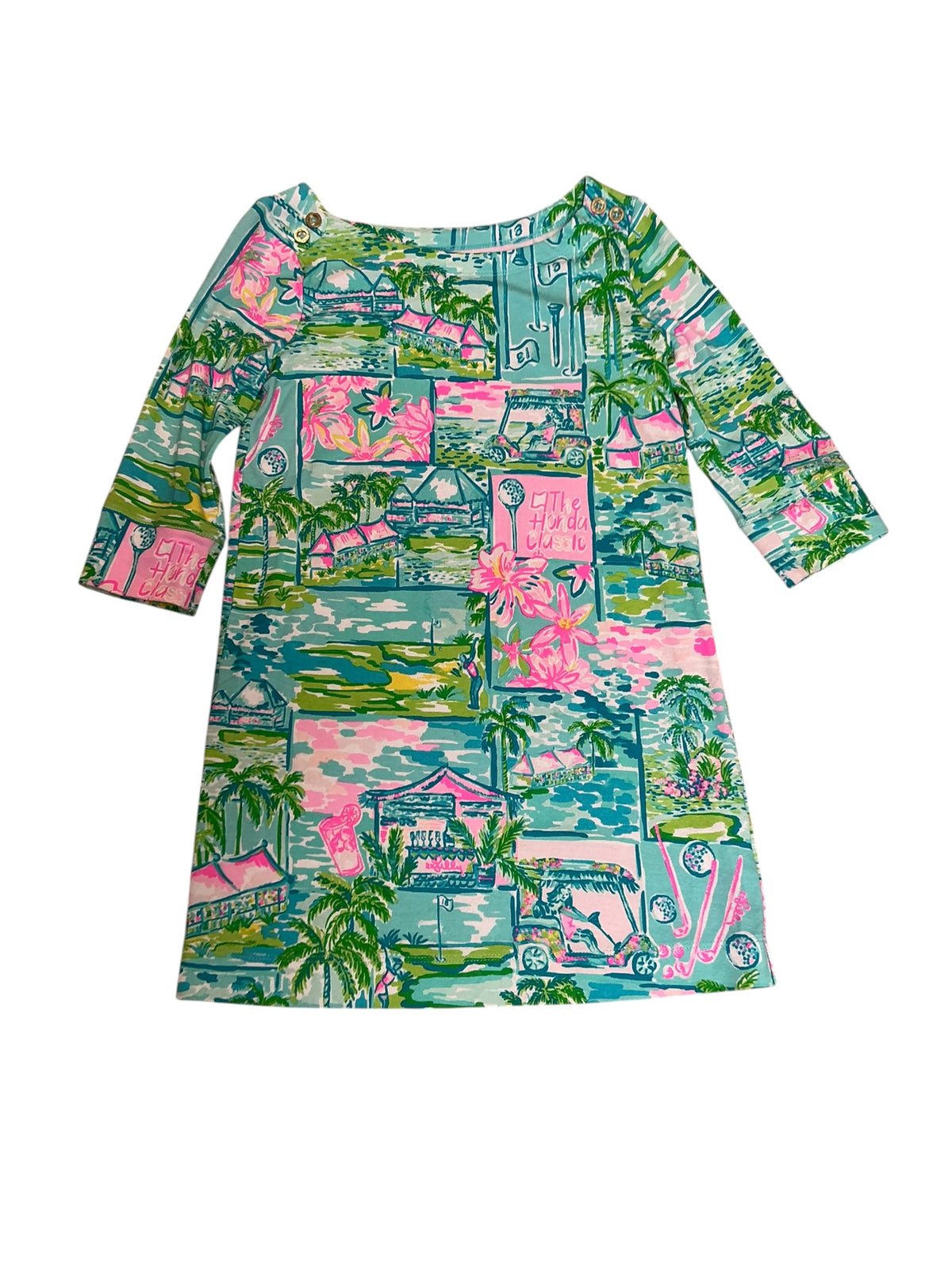Lilly Pulitzer Girls Mini Sophie Dress Multi Honda Classic - Size S (4-5)