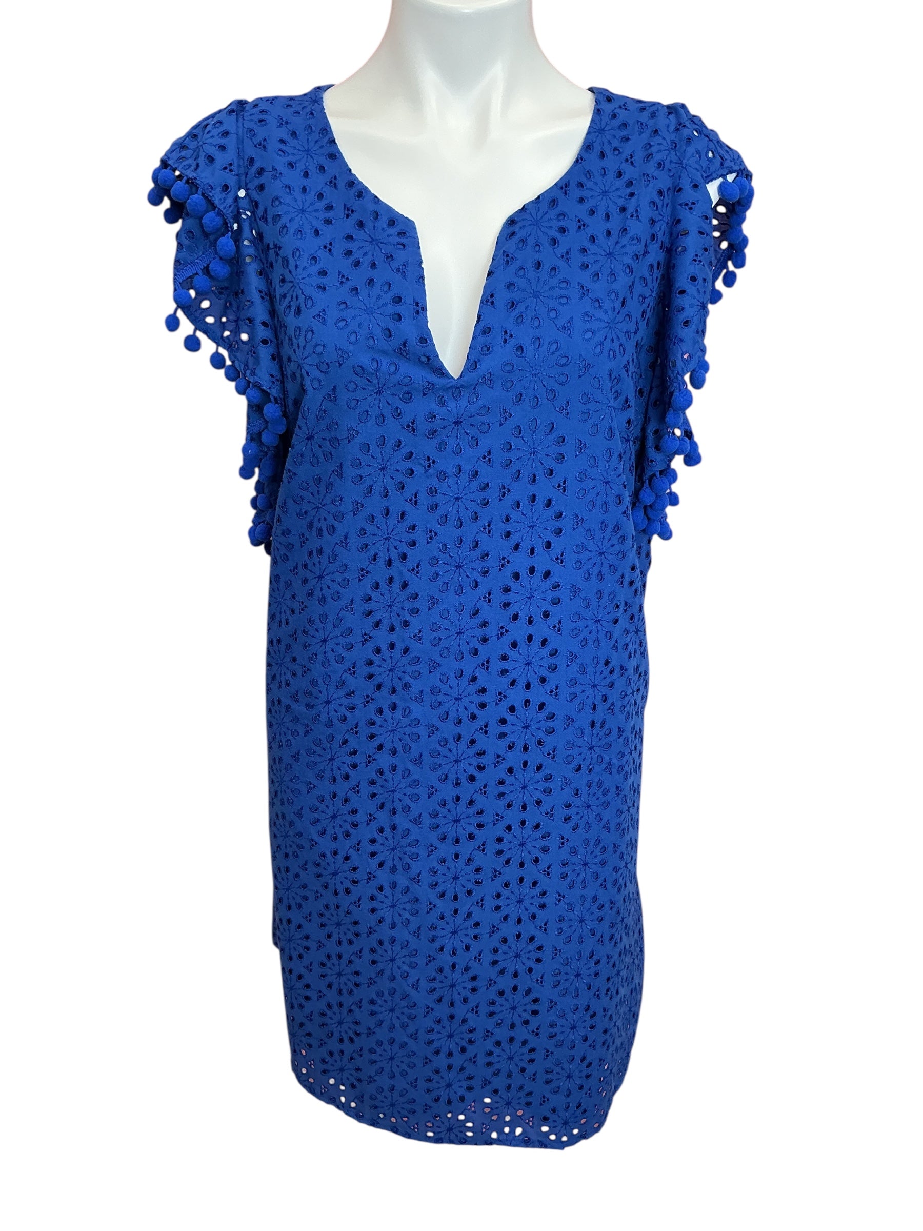 Lilly Pulitzer Astara Eyelet Dress Baha Blue Neon Sunburst Eyelet - Size XL