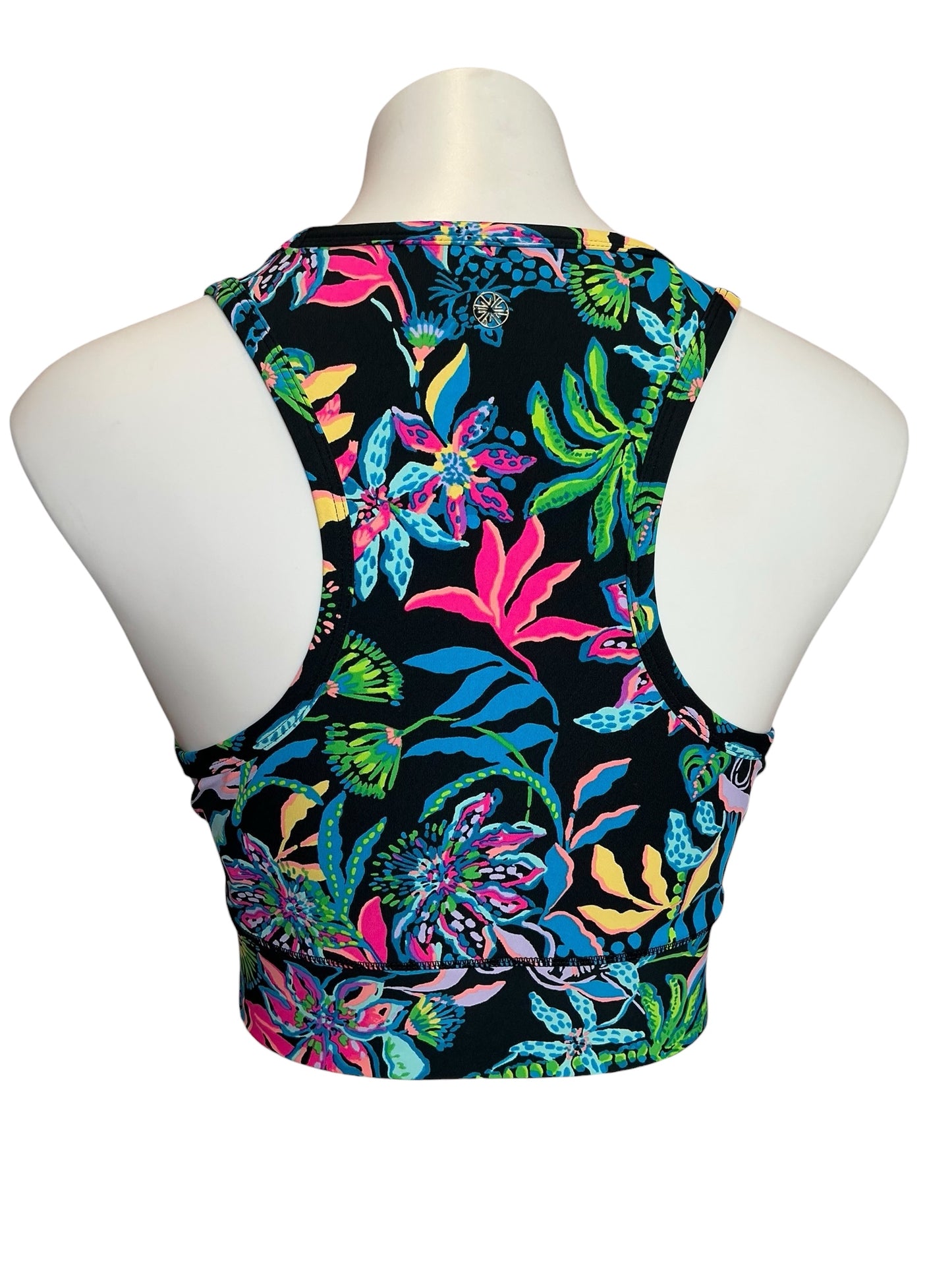 Lilly Pulitzer Somerset Sports Bra Onyx Paradise - Size XL