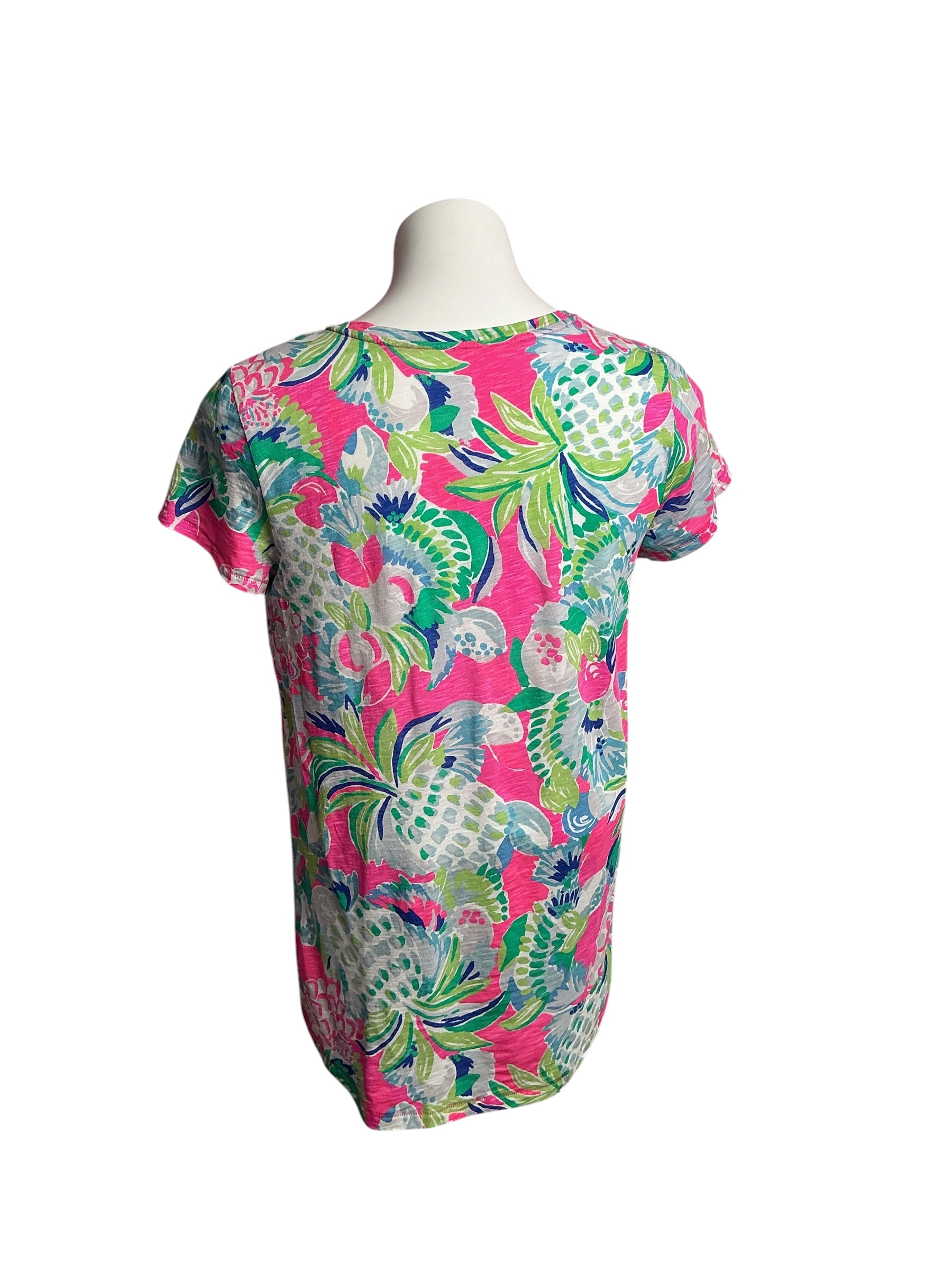 Lilly Pulitzer- Etta V-Neck Top Multi Raise The Bar Size S