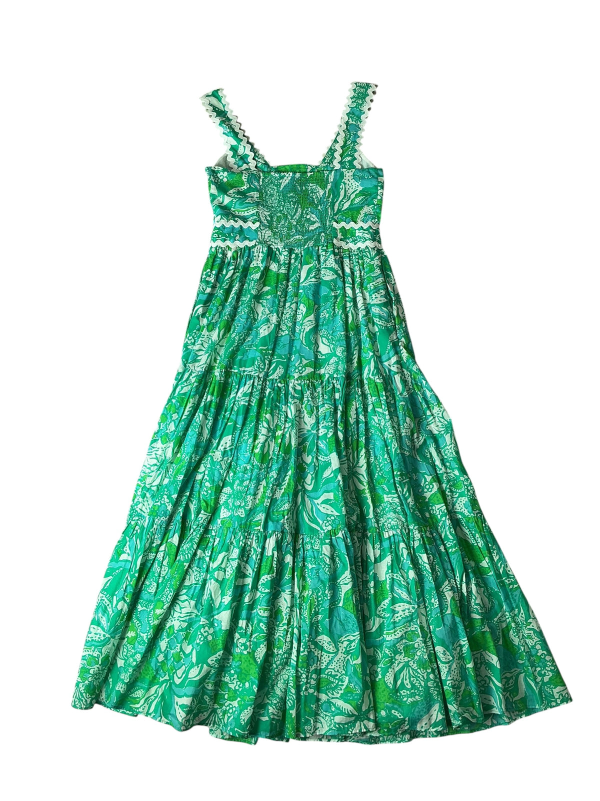 Lilly Pulitzer Pollie Cotton Midi Dress Botanical Green Safari Sangria - Size 00