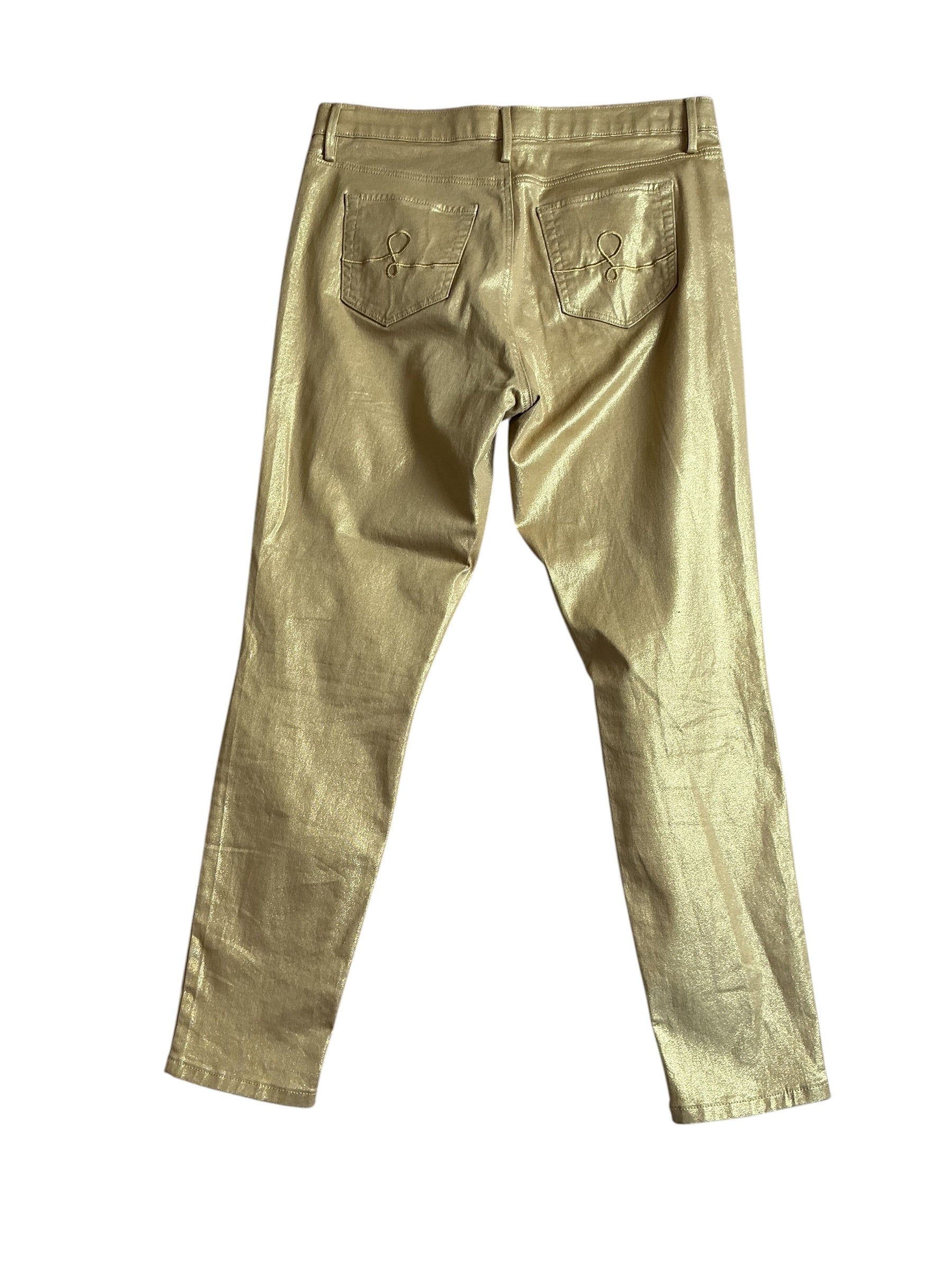 Lilly Pulitzer NWT Eagan High Rise Super - Gold Metallic - Size 14
