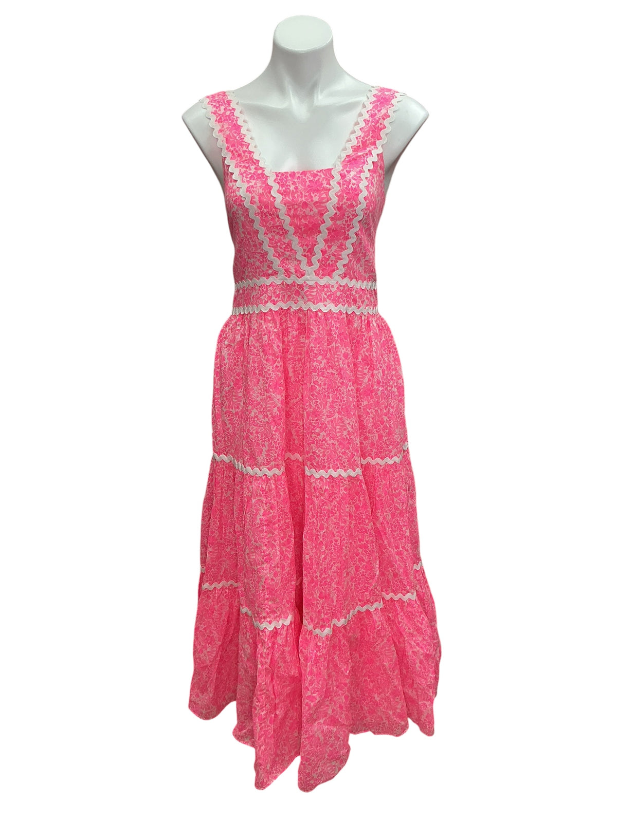 Lilly Pulitzer NWT Pollie Cotton Midi Dress Pink Shandy Invest A Gator - Size 8