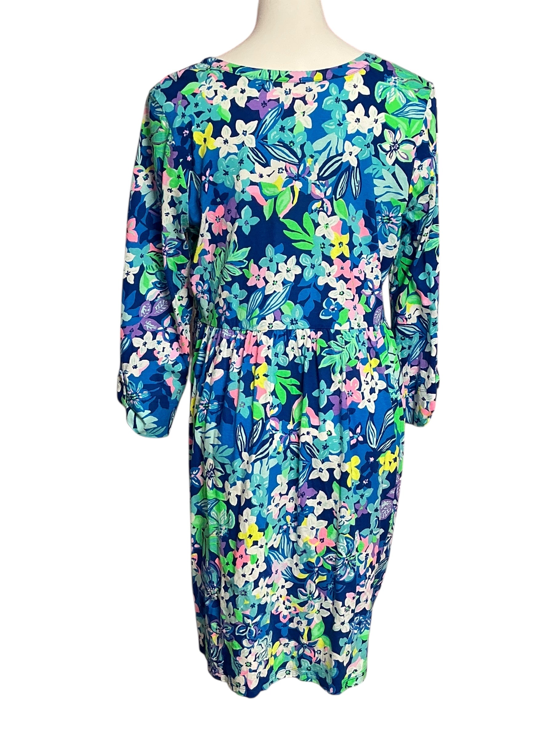 Lilly Pulitzer Loran Dress - Social Sunset Borealis Blue - Size XL