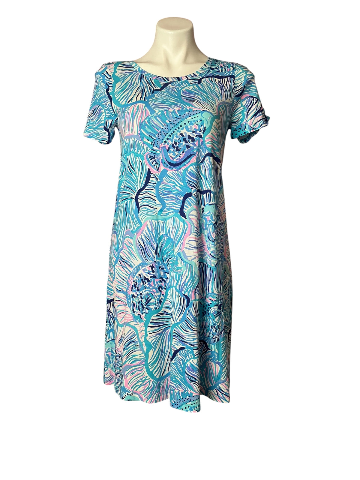 Lilly Pulitzer Cody Short Sleeve Dress Fishful Thinking - Size S