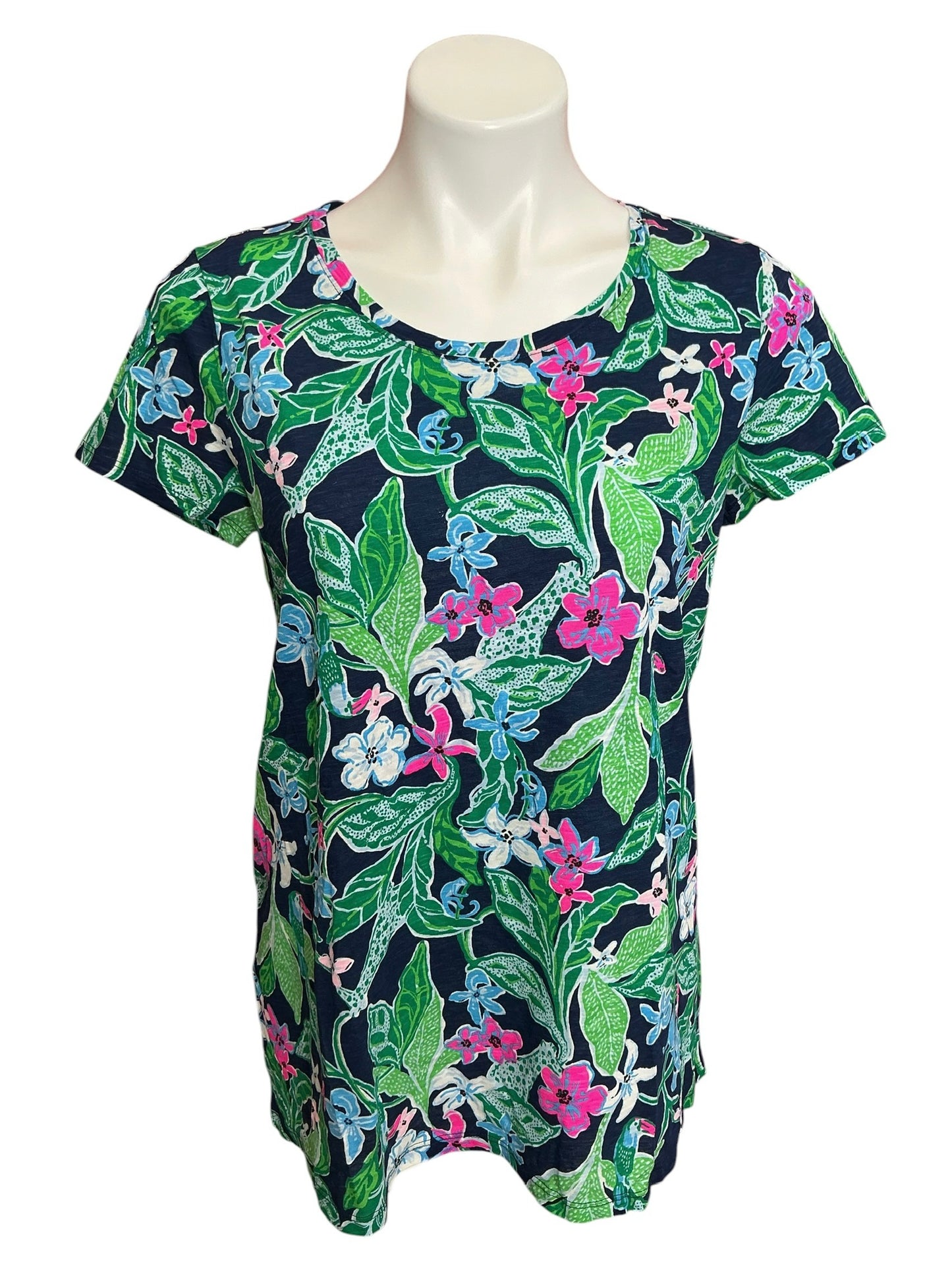 Lilly Pulitzer NWT Etta Scoop Neck Top Multi Untamed - Size M