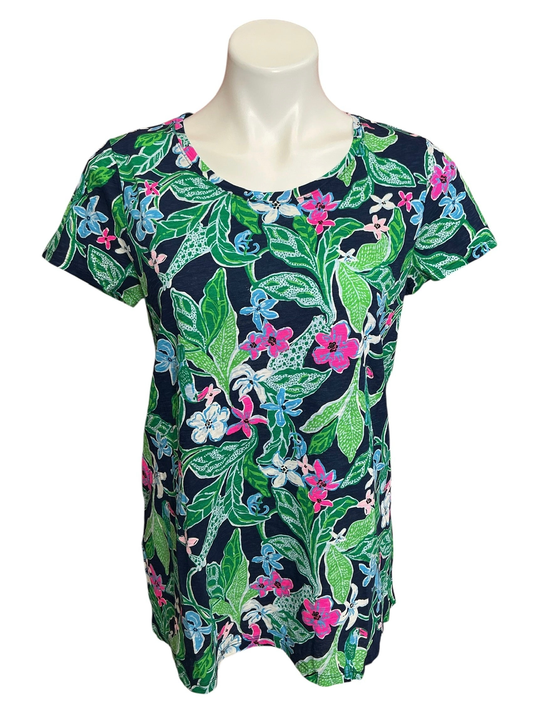Lilly Pulitzer NWT Etta Scoop Neck Top Multi Untamed - Size M