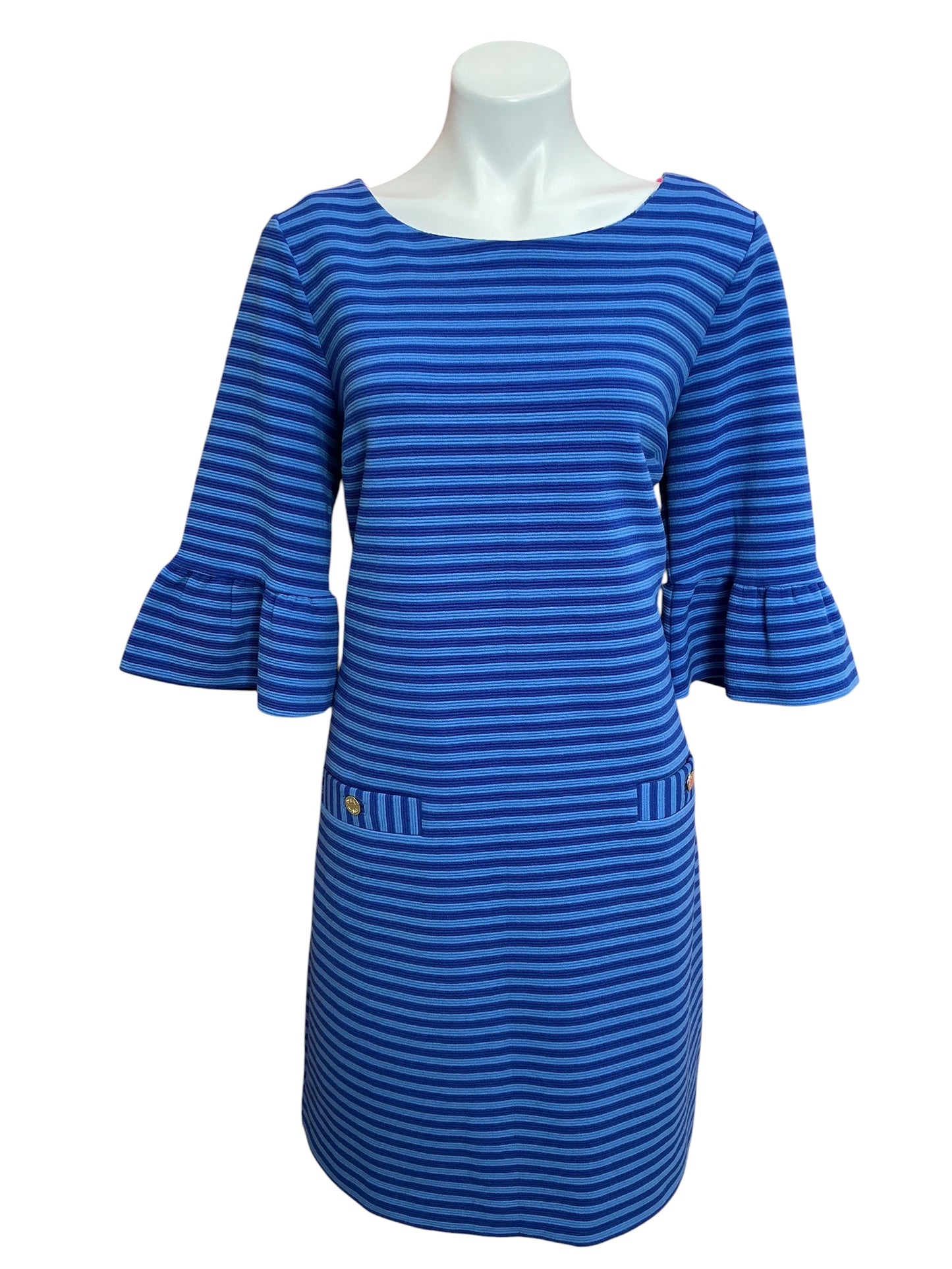 Lilly Pulitzer Alden Striped Shift Dress Blue Gritto Ottoman Stripe - Size XL