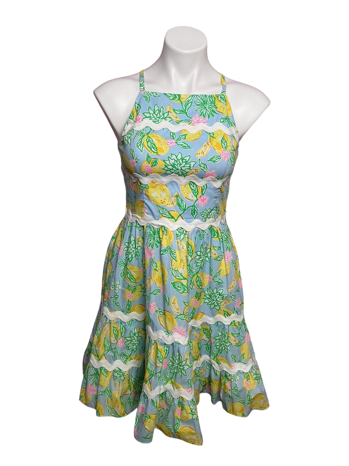 Lilly Pulitzer Angelynn Dress Bluette Make Lemonade - Size 0