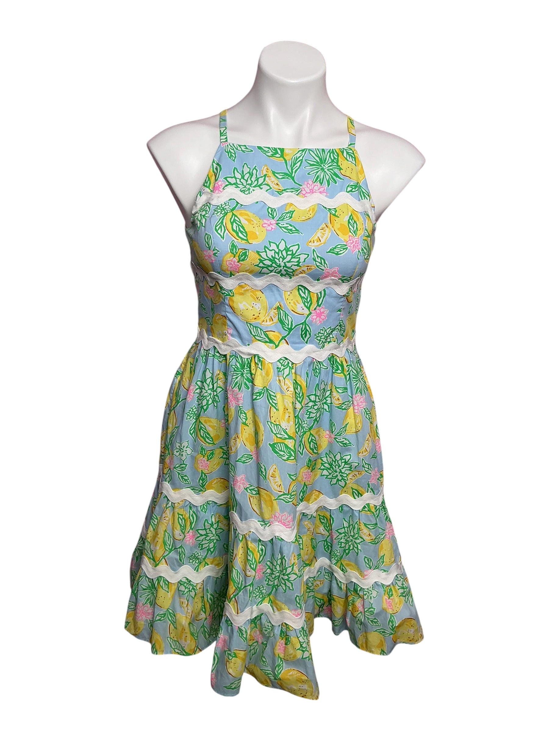 Lilly Pulitzer Angelynn Dress Bluette Make Lemonade - Size 0