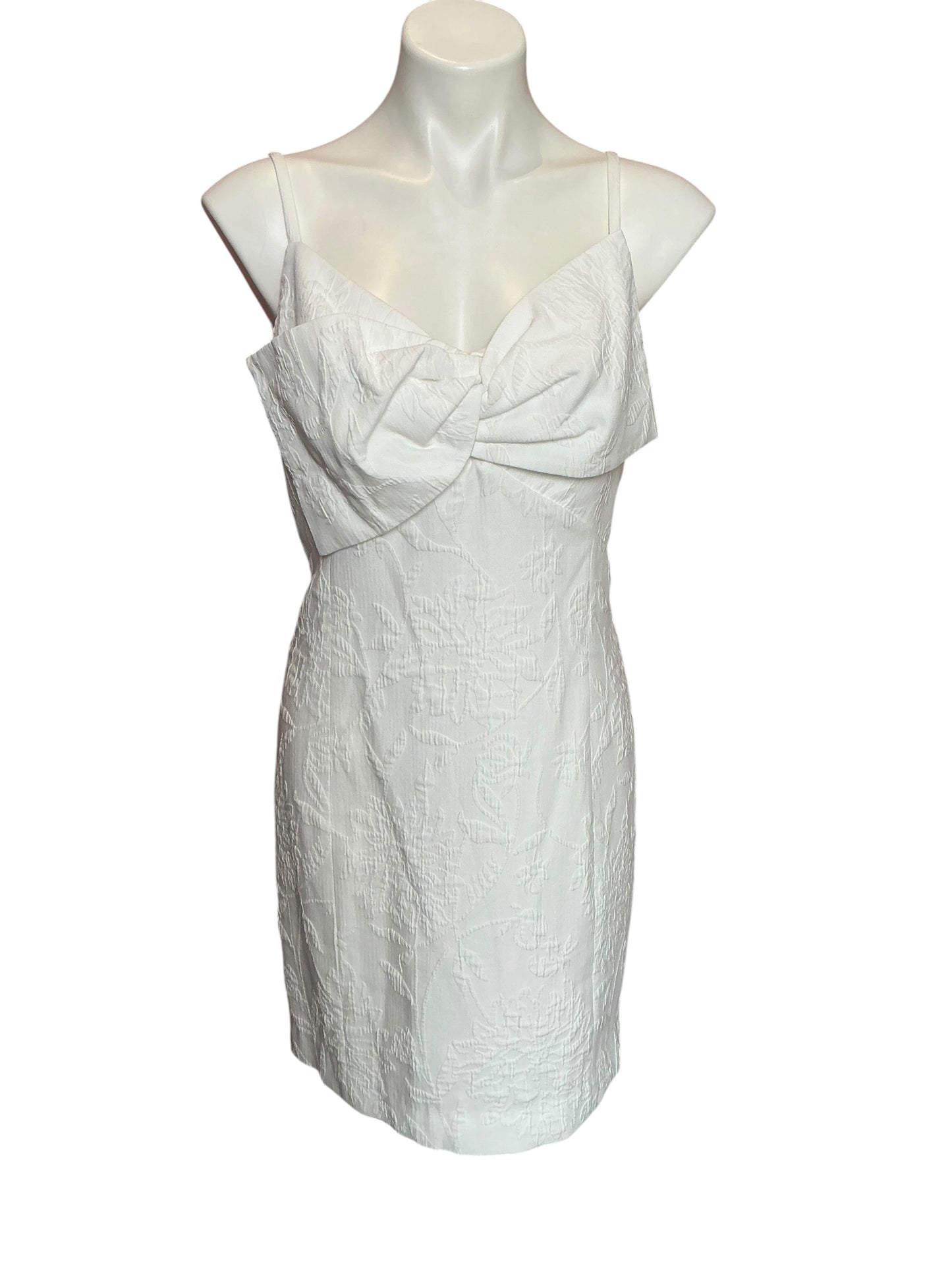 Lilly Pulitzer Willalynn Stretch Bow Dress Resort White Caliente Pucker Jacquard - Size 16