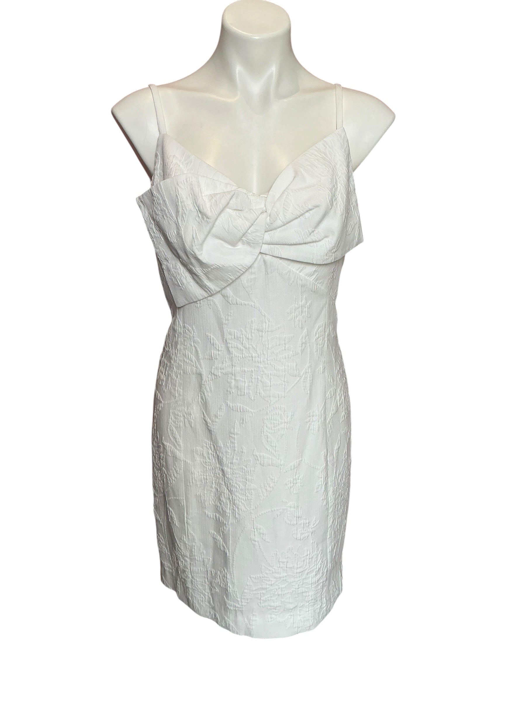Lilly Pulitzer Willalynn Stretch Bow Dress Resort White Caliente Pucker Jacquard - Size 16