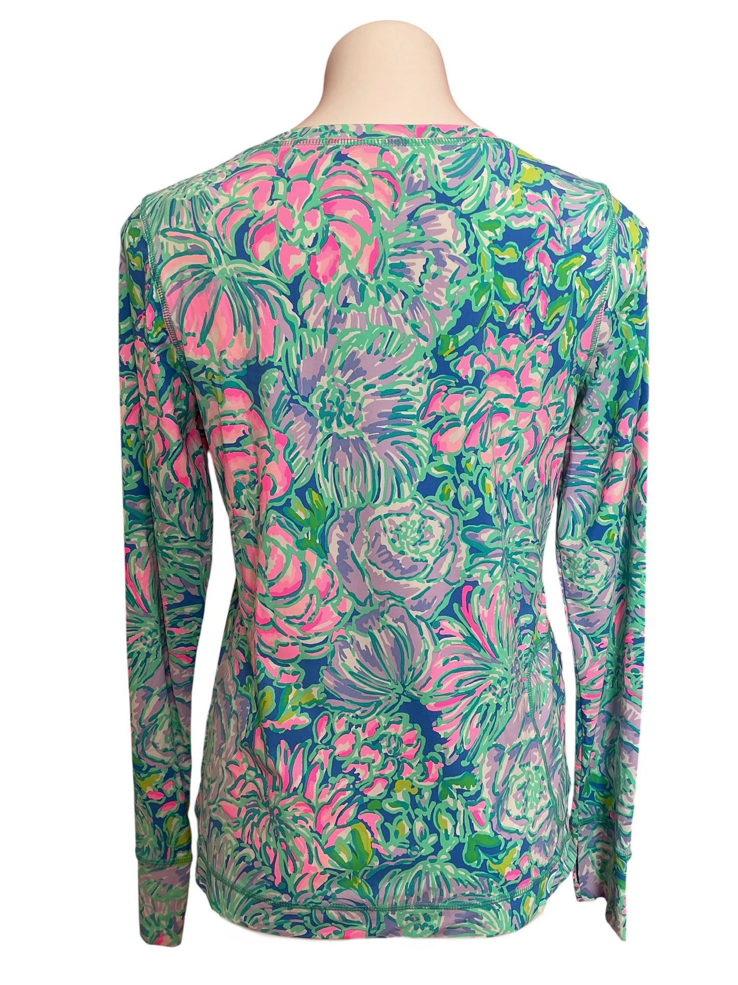Lilly Pulitzer NWT Renay Sunguard UPF 50+ Top Multi In Full Bloom - Size L