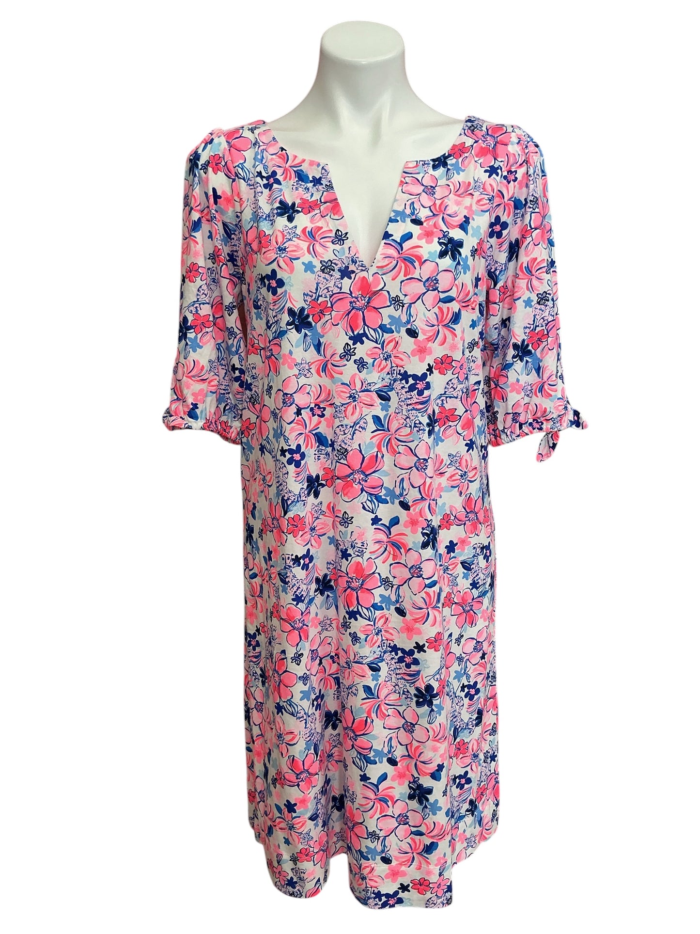 Lilly Pulitzer Easley Short Sleeve Dress Resort White Party Like A Lobstar - Size L
