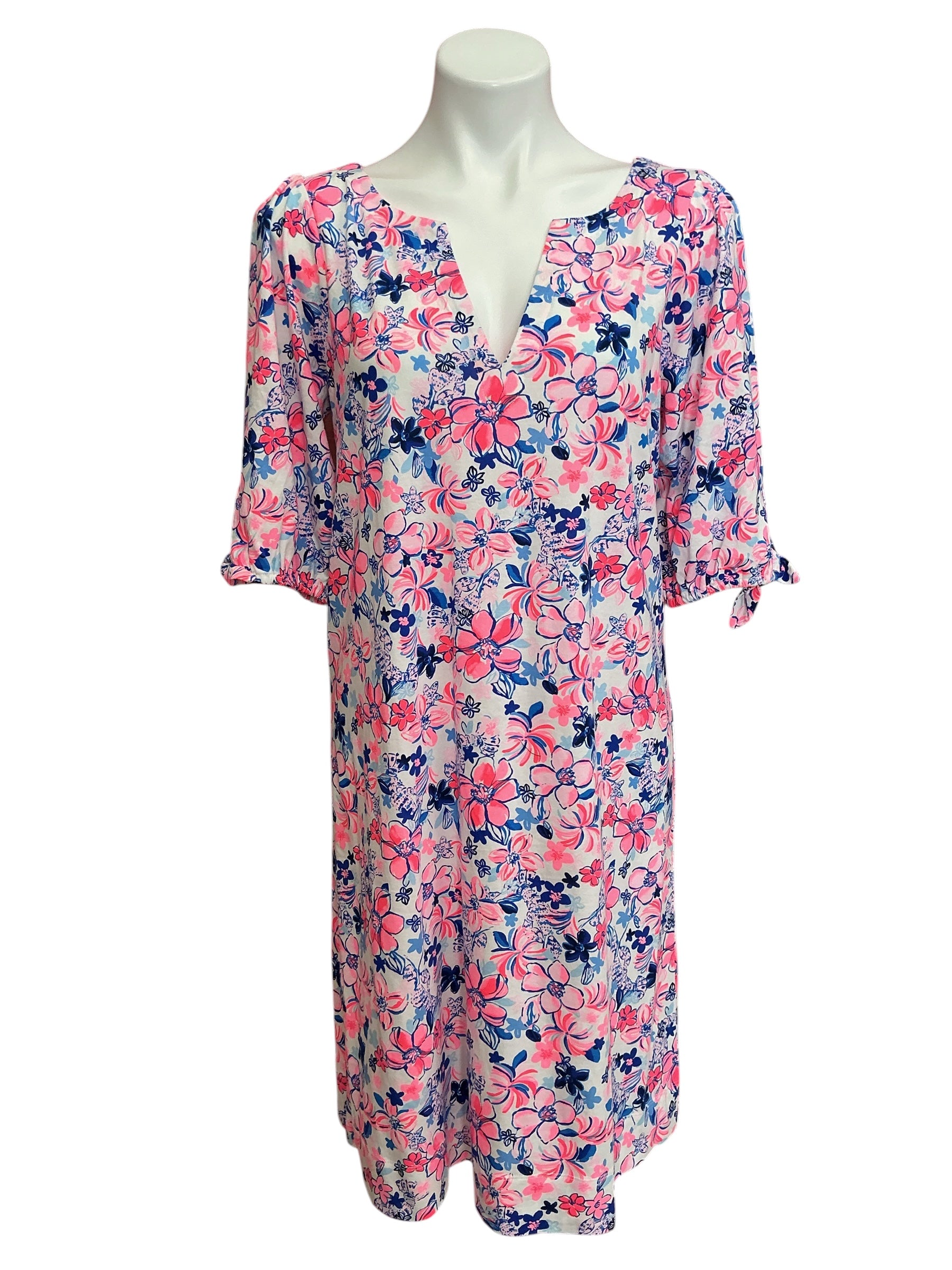 Lilly Pulitzer Easley Short Sleeve Dress Resort White Party Like A Lobstar - Size L