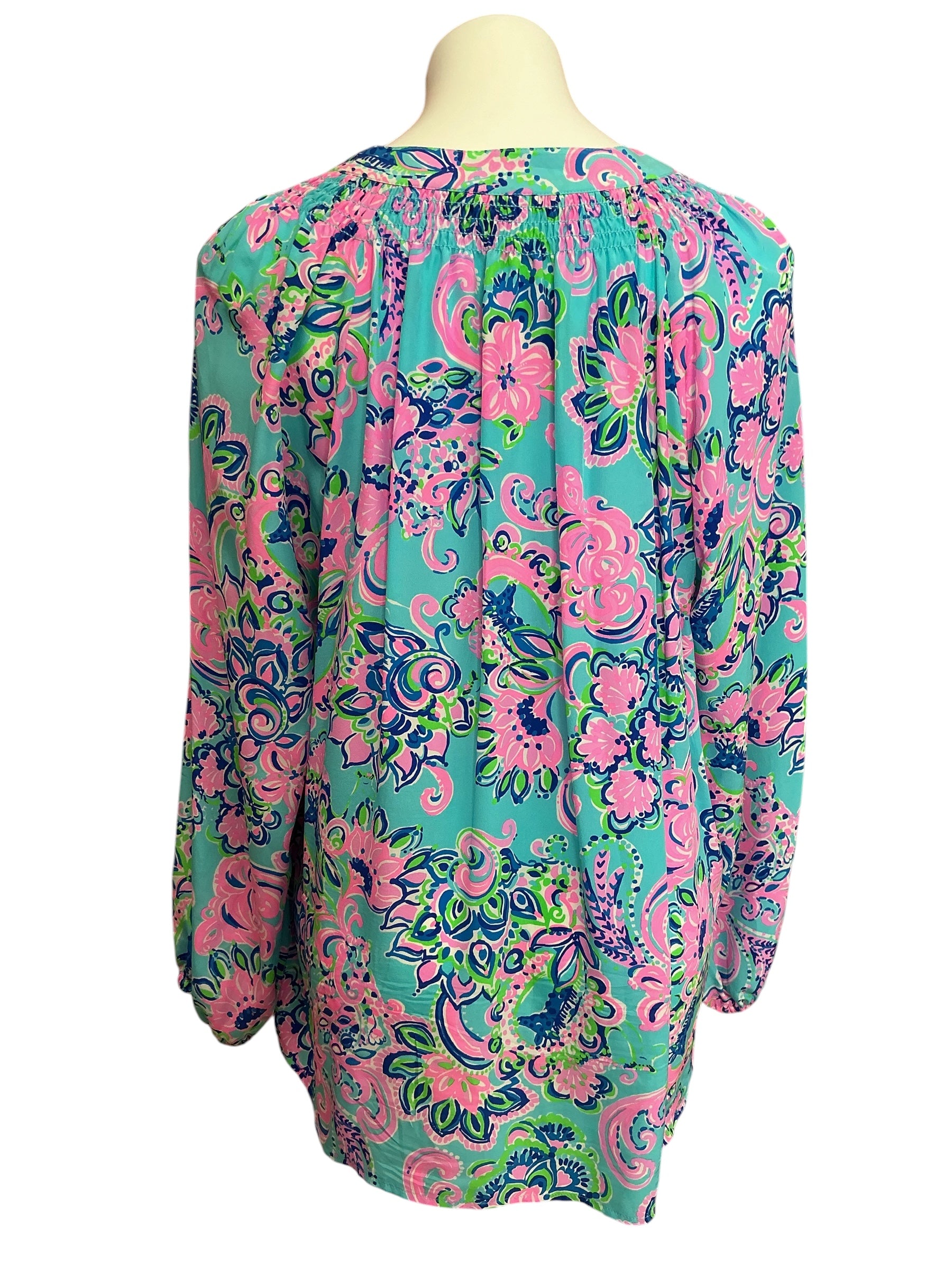 Lilly Pulitzer Elsa Top Tide Pools Blue - Size XL