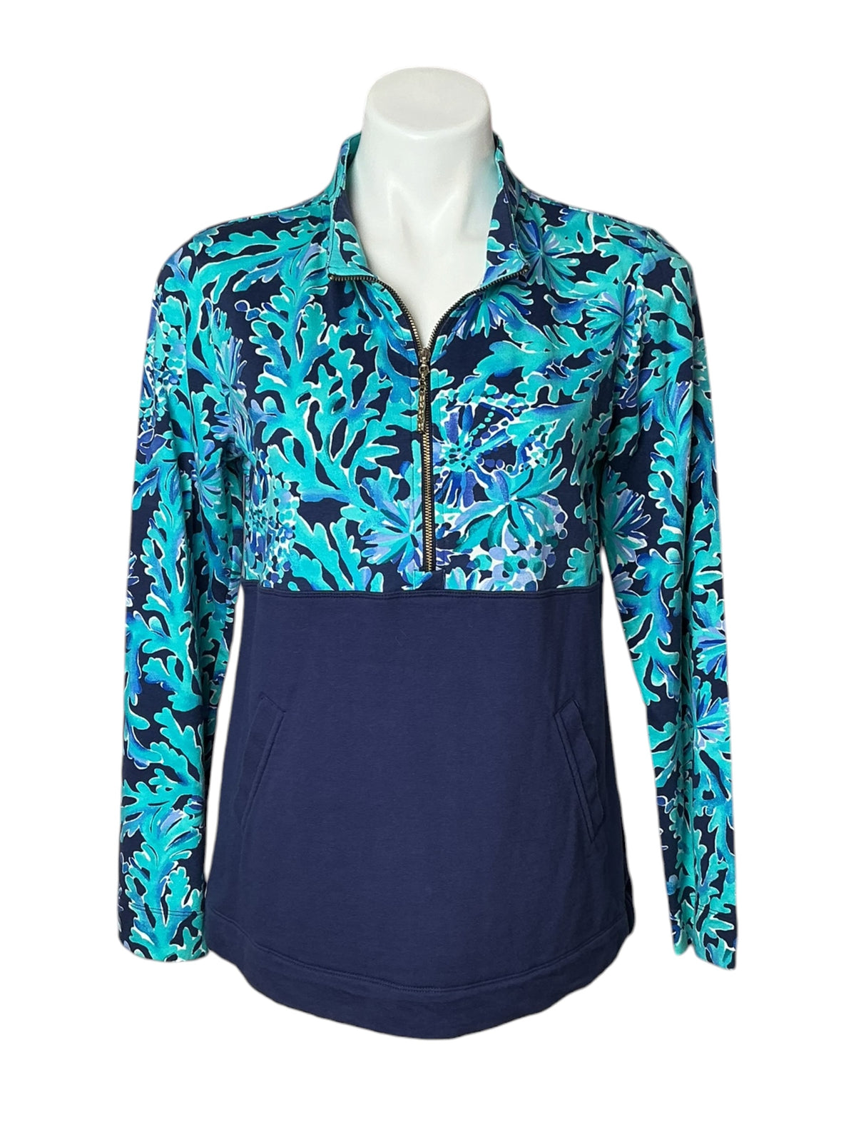 Lilly Pulitzer Asher Popover In Too Deep Bright Navy - Size M
