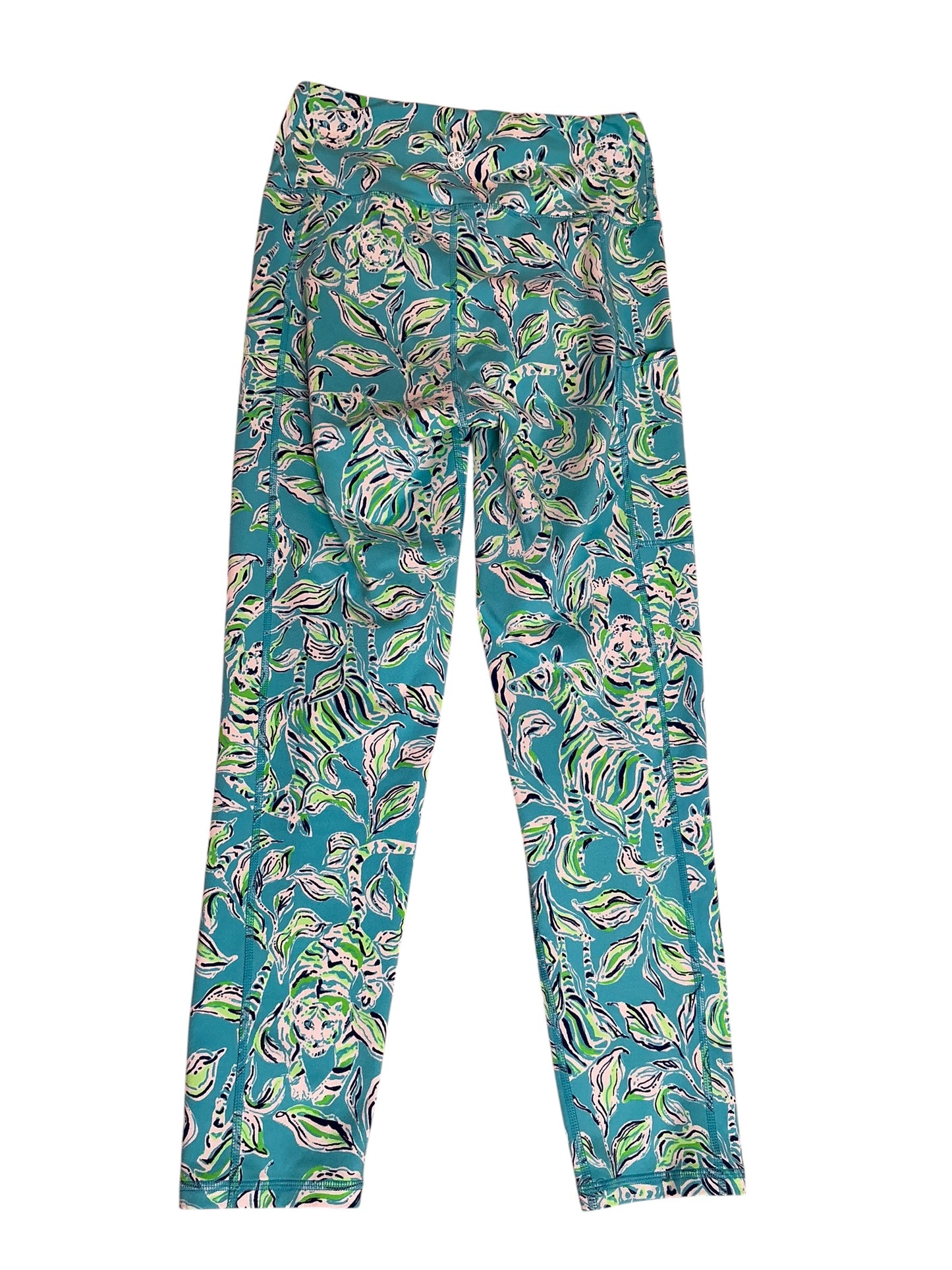 Lilly Pulitzer Weekender High Rise Midi Leggings Turquoise Oasis Outta Line - Size S