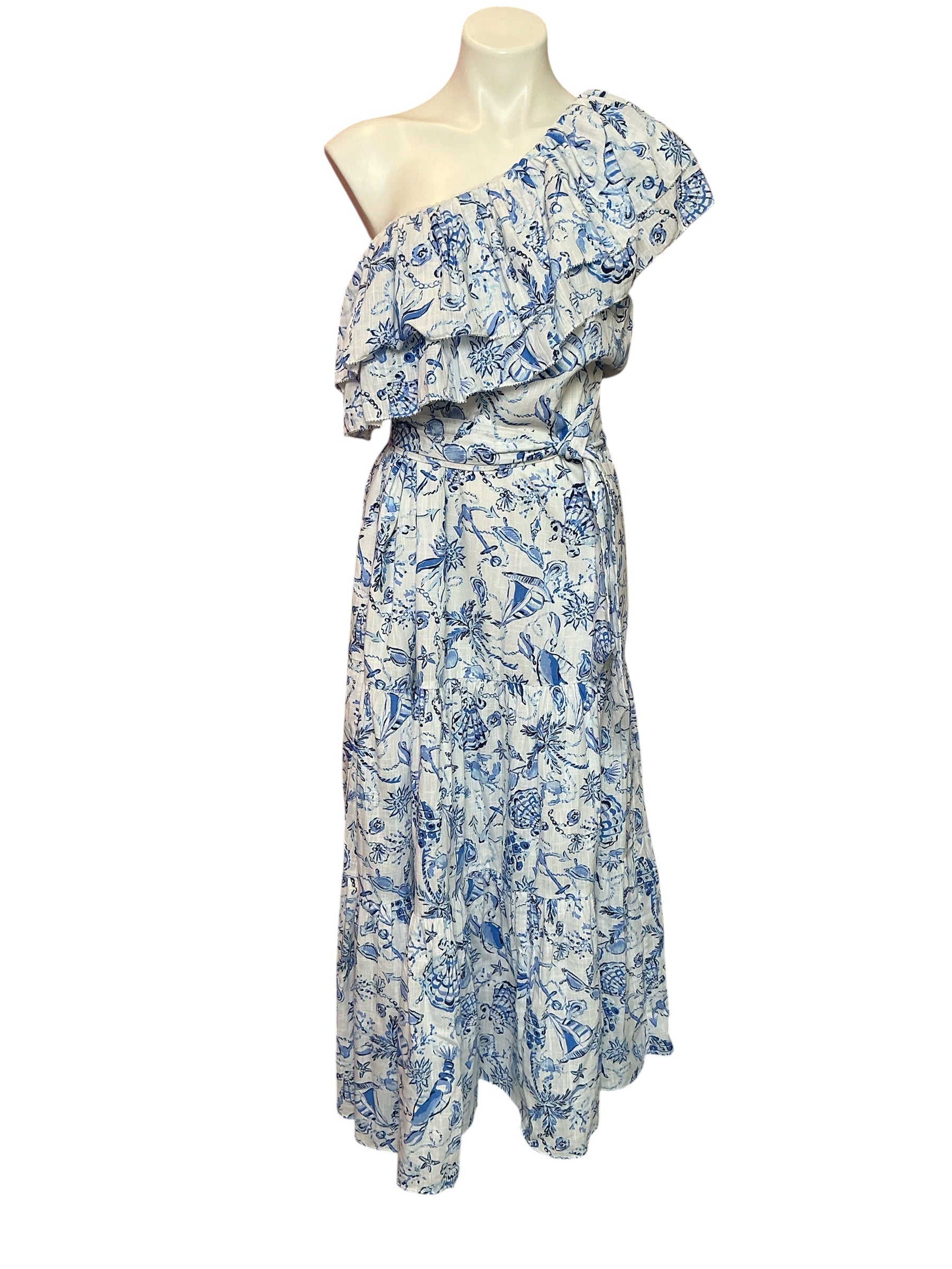 Lilly Pulitzer NWT Mayella Midi Dress Resort White Barefoot Beachcombers - Size XL