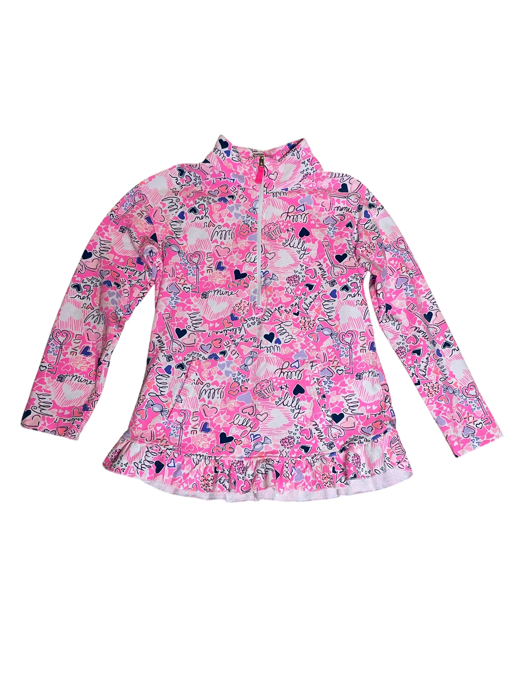 Lilly Pulitzer Girls Mini Popover Lilac You a Lot - Size XL (12-14)