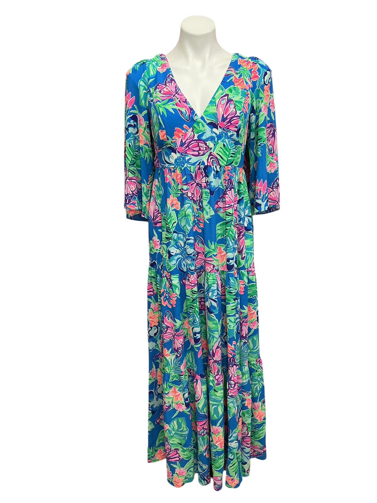Lilly Pulitzer Rease Maxi Dress Pundy Blue Isle Be Back - Size 8