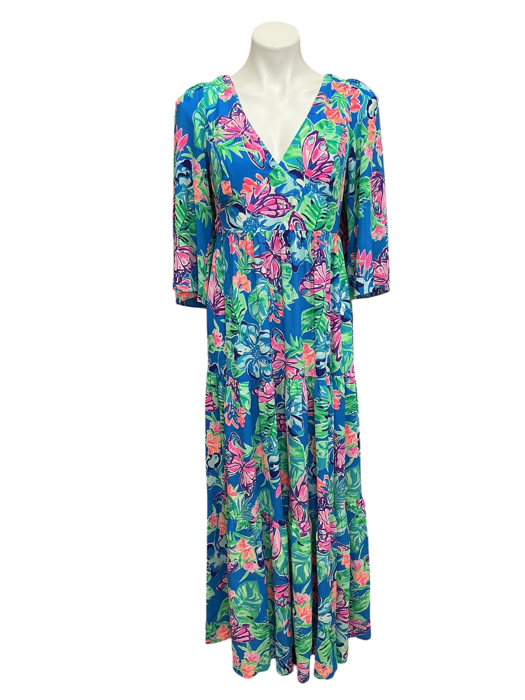 Lilly Pulitzer Rease Maxi Dress Pundy Blue Isle Be Back - Size 8