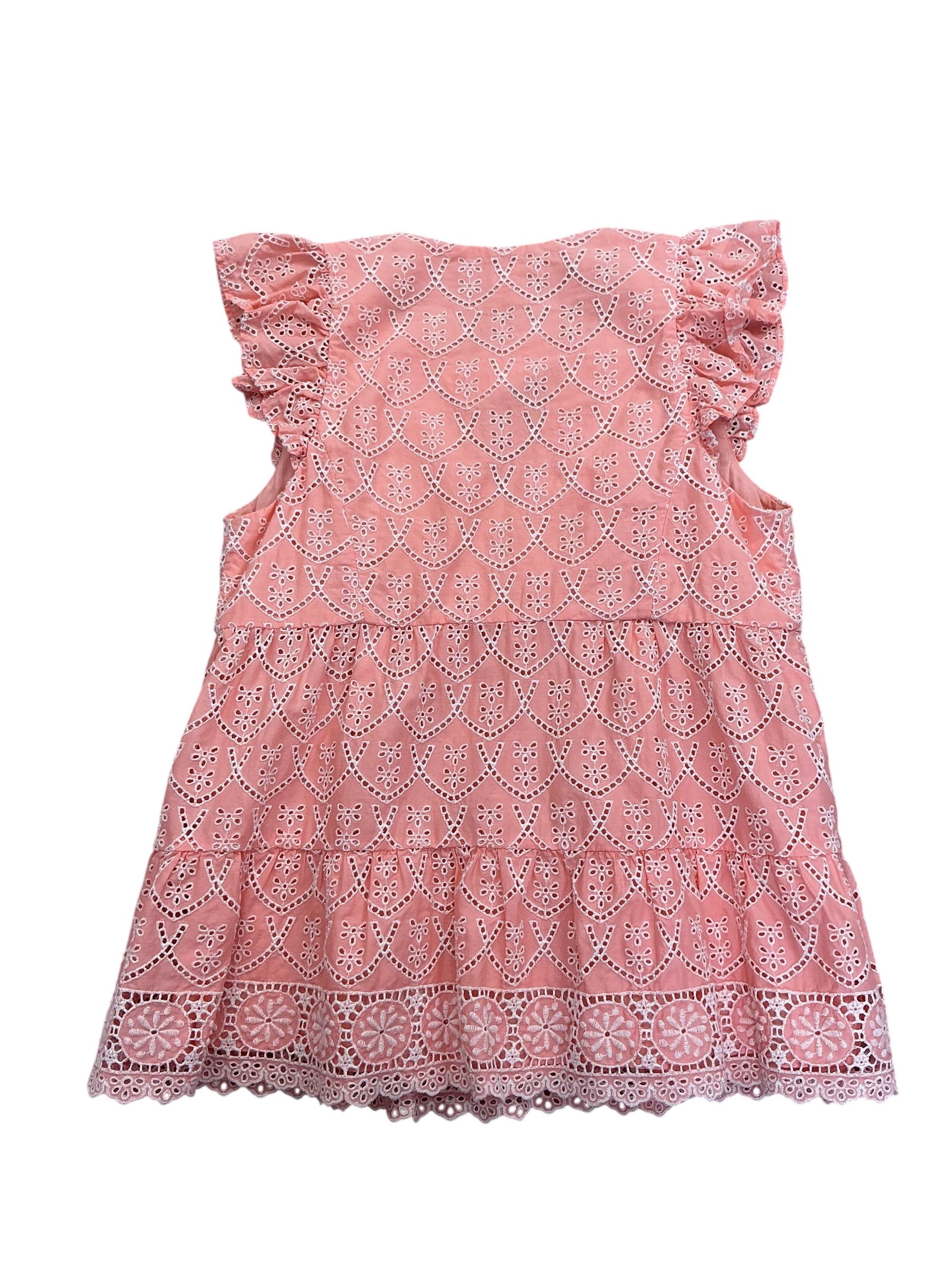 Lilly Pulitzer Keila Eyelet Top Peach Hyacinth Floral Arch - Size 2