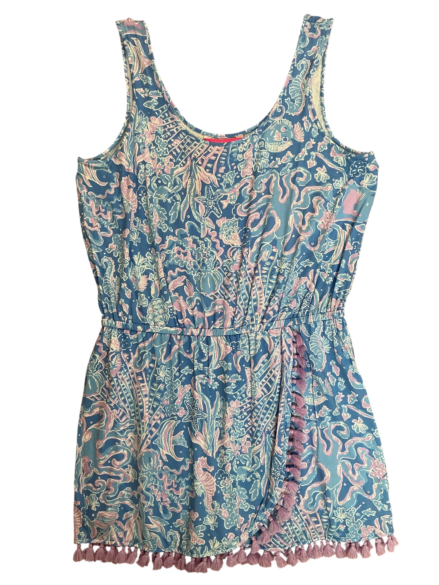 Lilly Pulitzer Jarrett Romper Boca Blue Sea What I Sea - Size XL