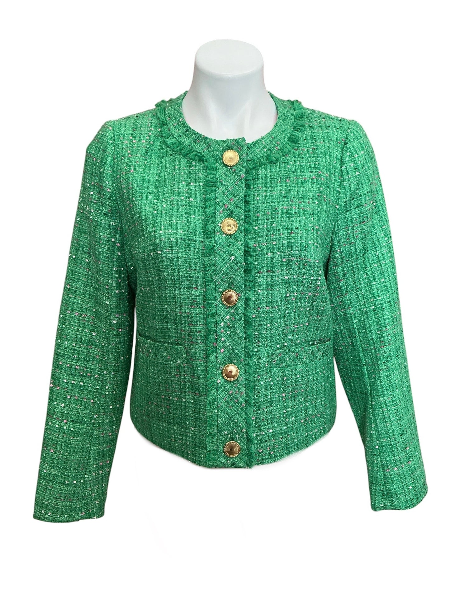 Lilly Pulitzer NWT Gilmore Jacket Kelly Green Palm Beach Boucle - Size 2