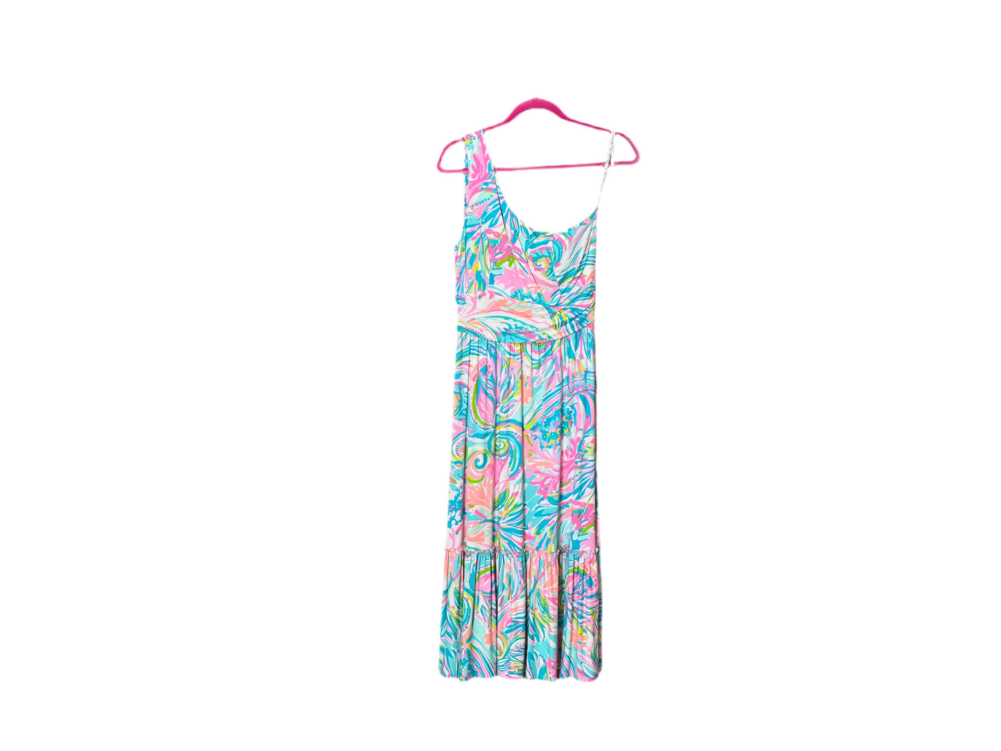 Lilly Pulitzer Mooney Midi One Shoulder Dress Size M