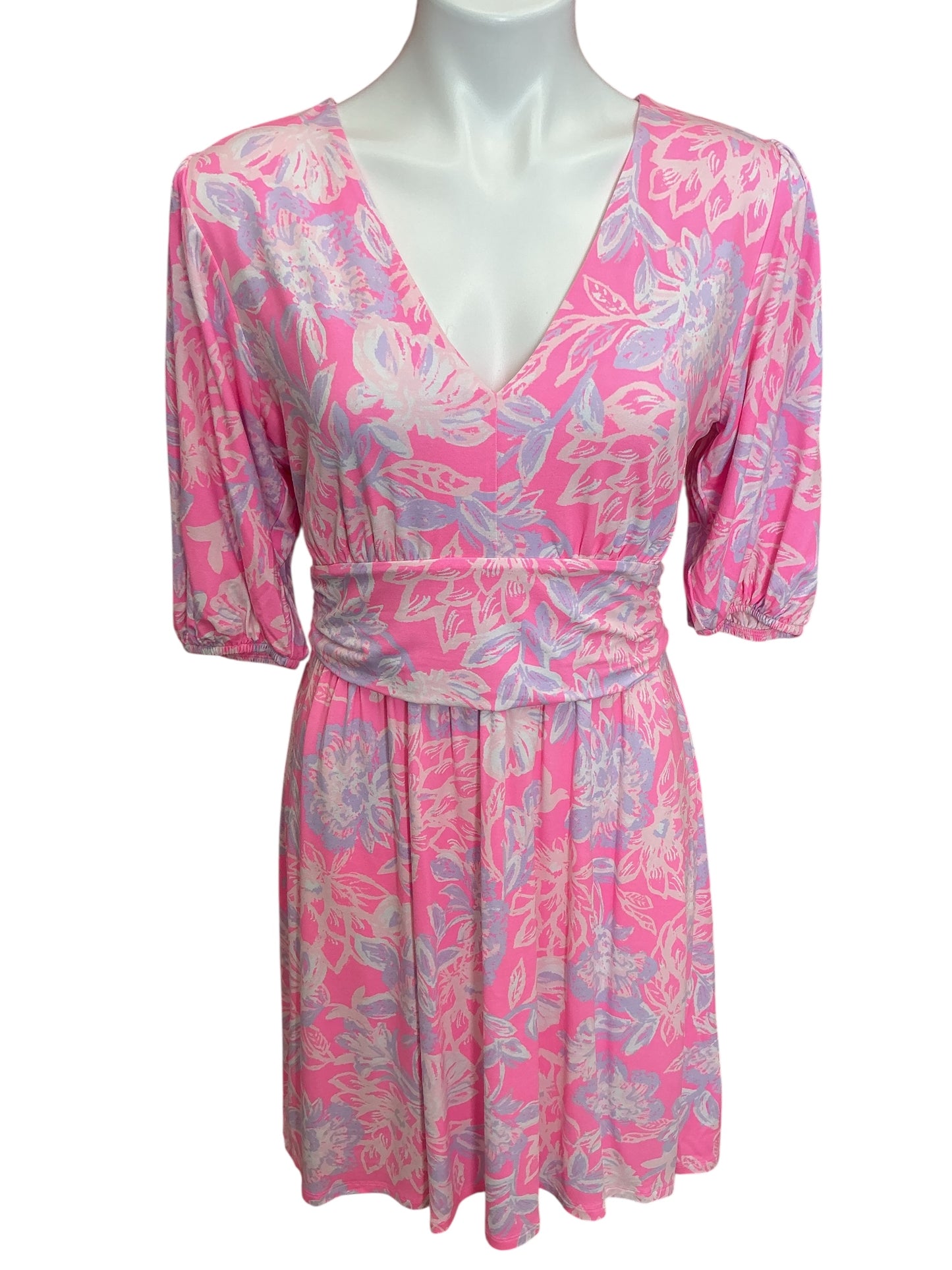 Lilly Pulitzer Brightan Fit-And-Flare Dress Pink Zen Garden - Size 8