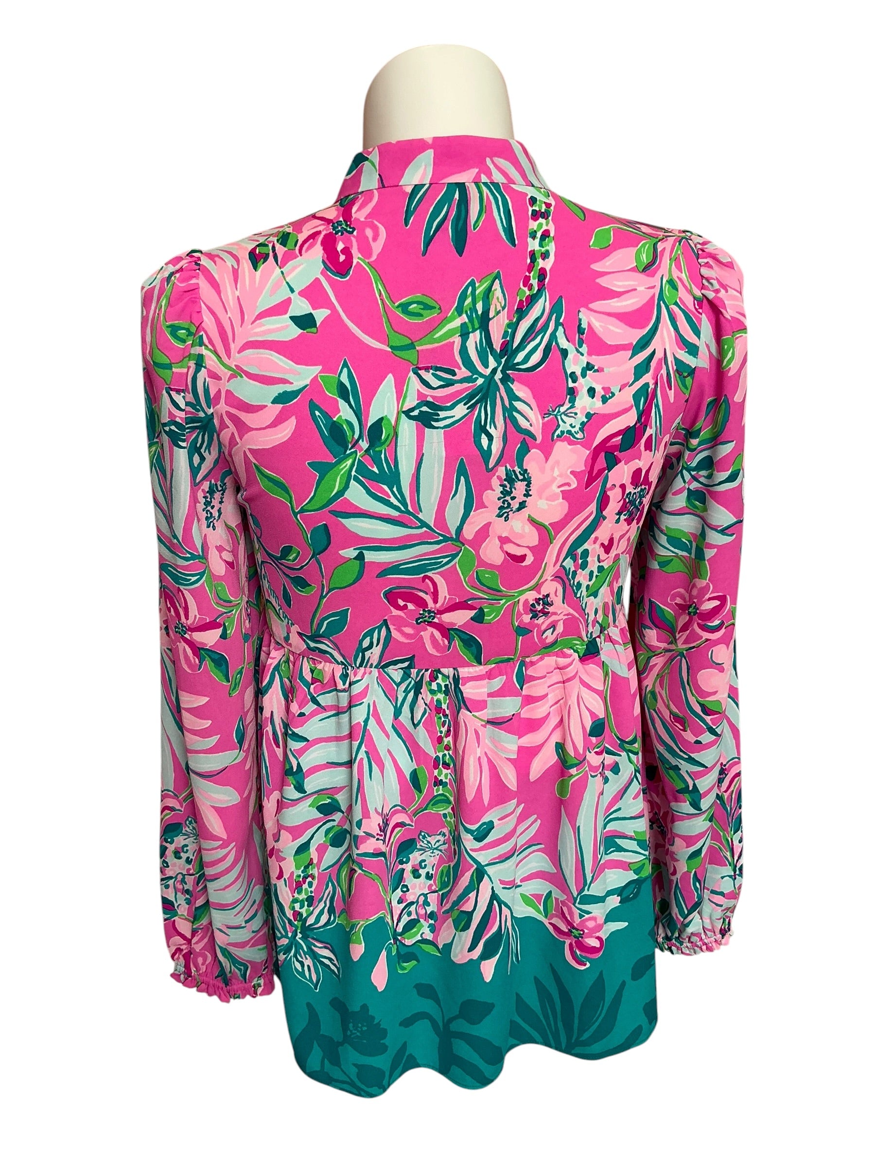 Lilly Pulitzer Winona Stretch Tunic Plumeria Pink I'm Feline Fine - Size M