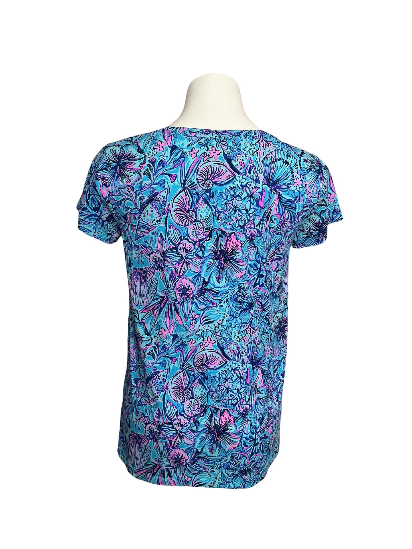 Lilly Pulitzer Meredith Tee Breakwater Blue Shells n Bells - Size S