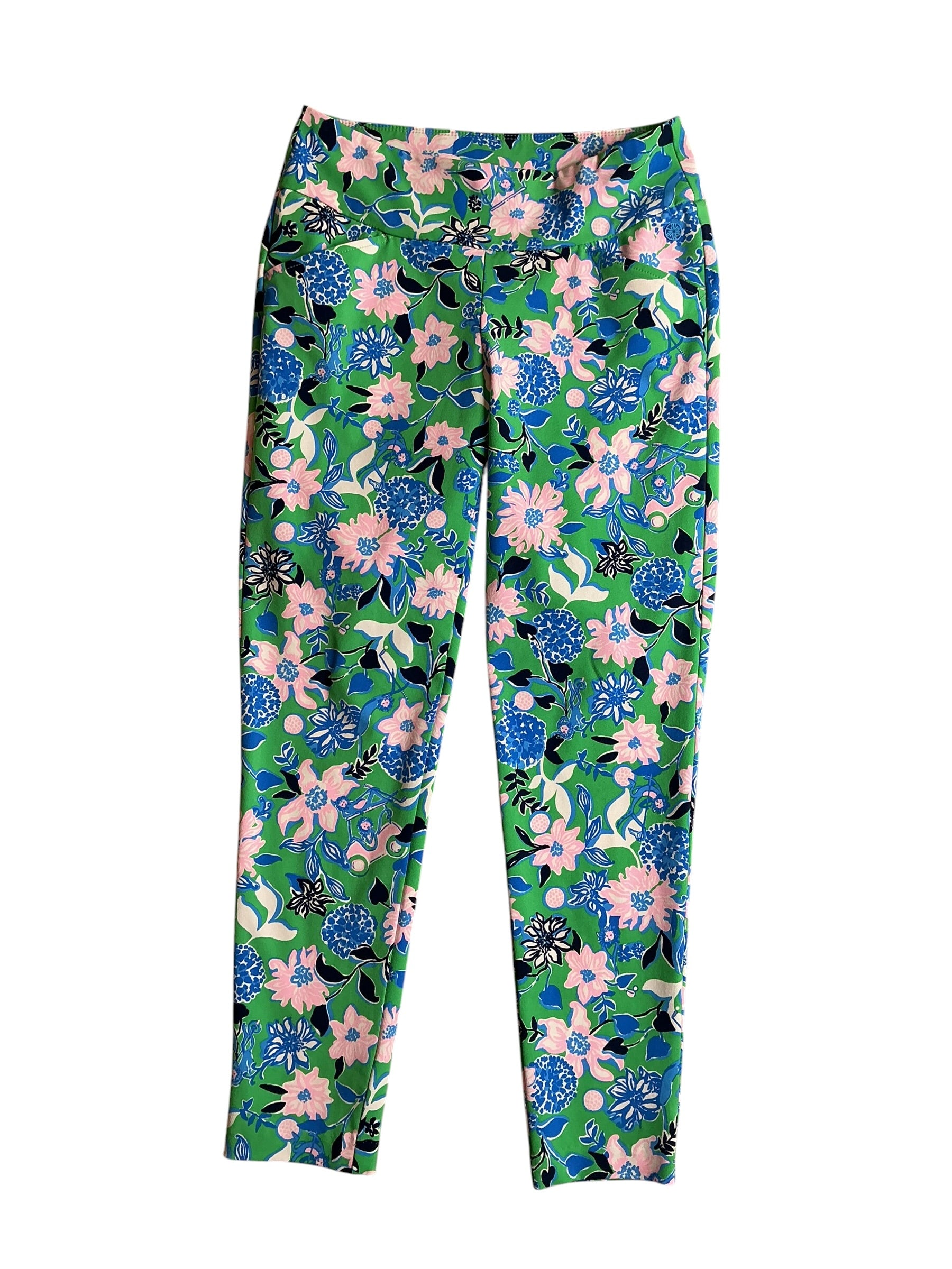 Lilly Pulitzer Corso Pants UPF 50+ Spearmint Golf Till You Drop - Size 4
