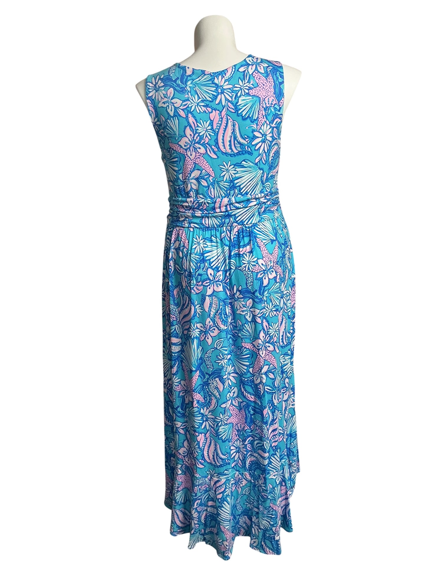Lilly Pulitzer NWT Moana Maxi Dress Amalfi Blue Sound The Sirens - Size XL