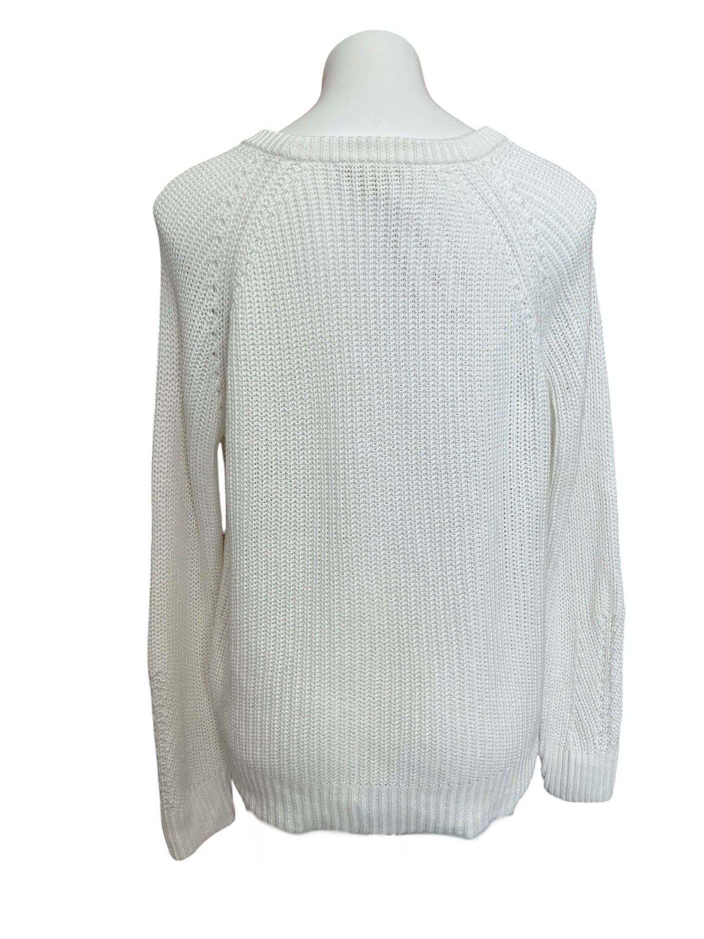 Lilly Pulitzer Belgrave Combed Cotton Knit Crew Neck Sweater Resort White - Size L