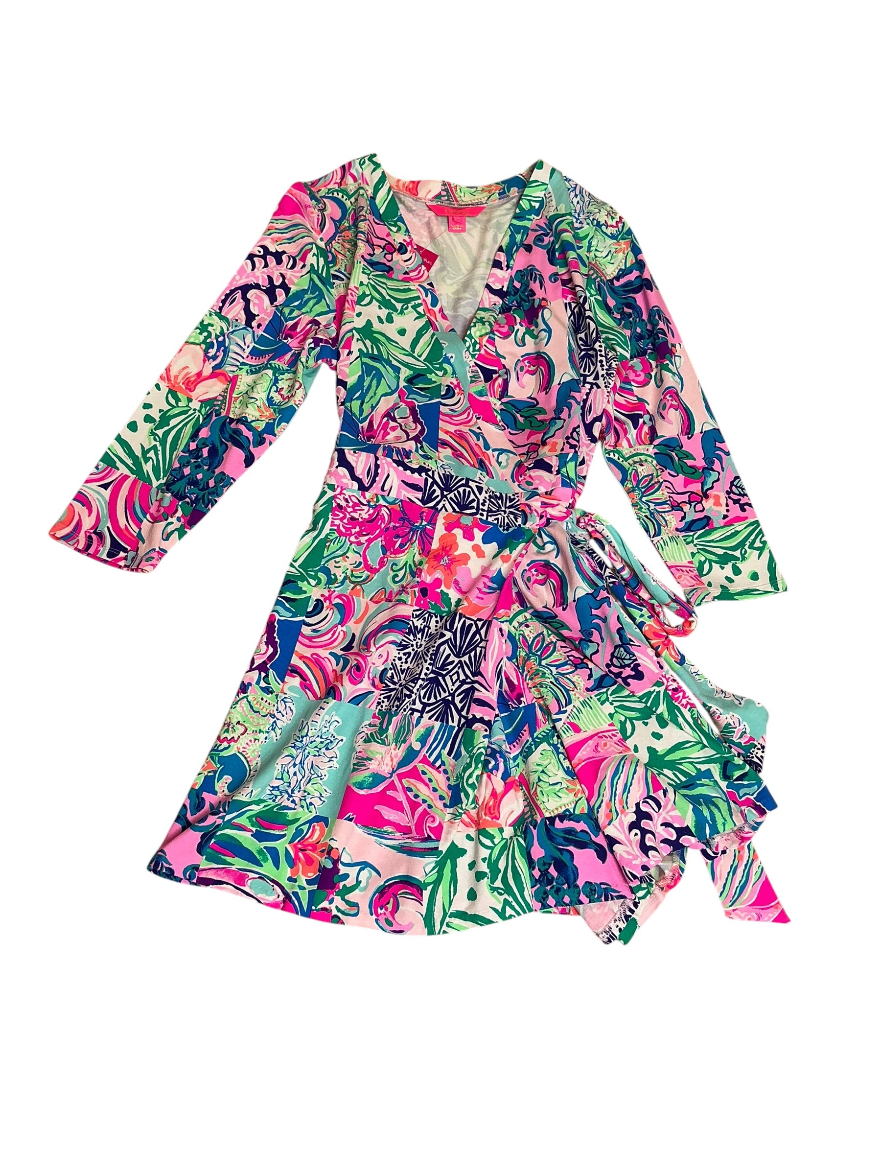 Lilly Pulitzer Karlie Wrap Romper Dress Patch To Match - Size L