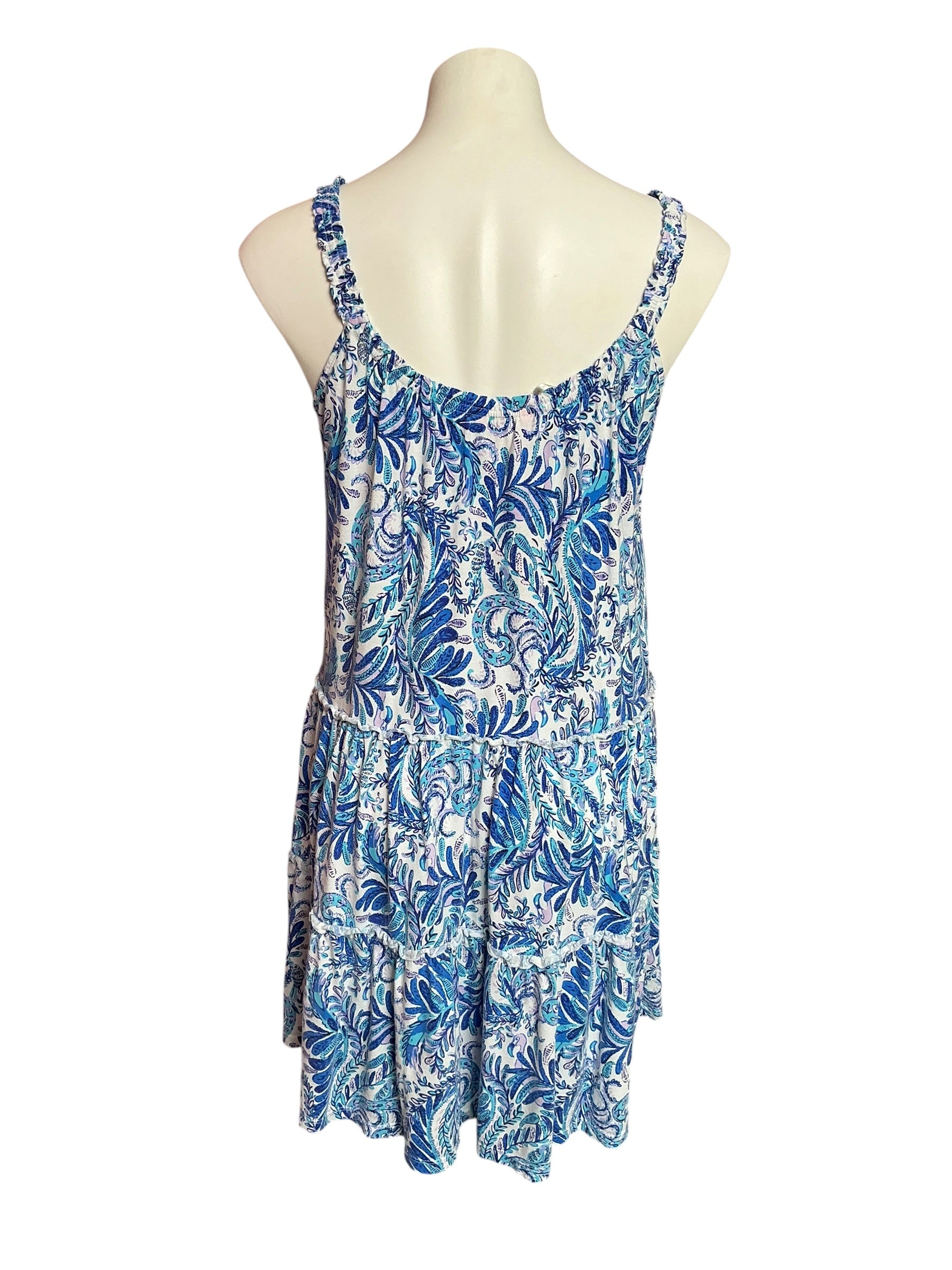 Lilly Pulitzer Loro Swing Dress Baha Blue Bird Is The Word - Size S