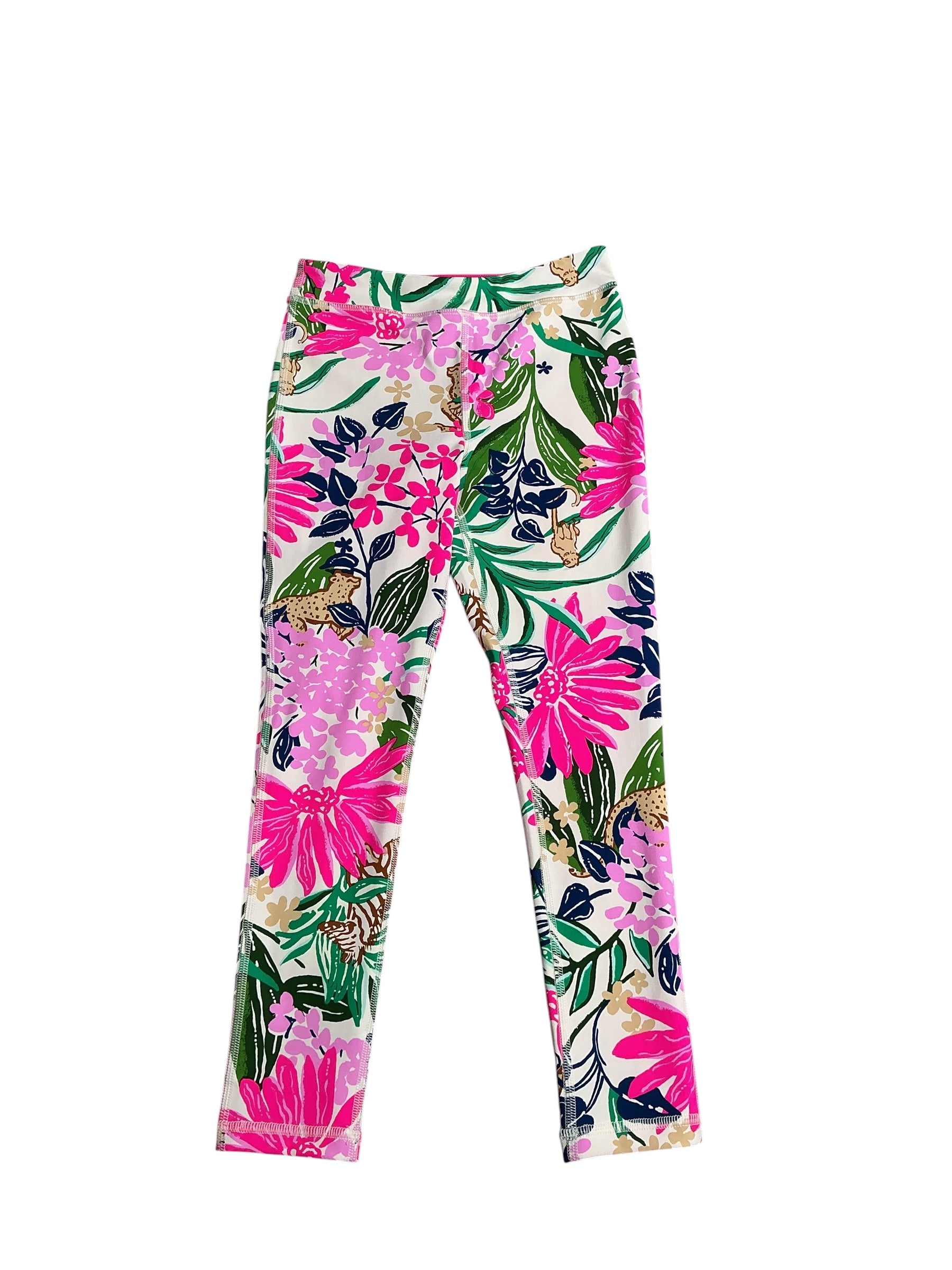 Lilly Pulitzer- Girls Mini Weekender Legging Gecko Green Tiger Sunrise Size M(6-7)