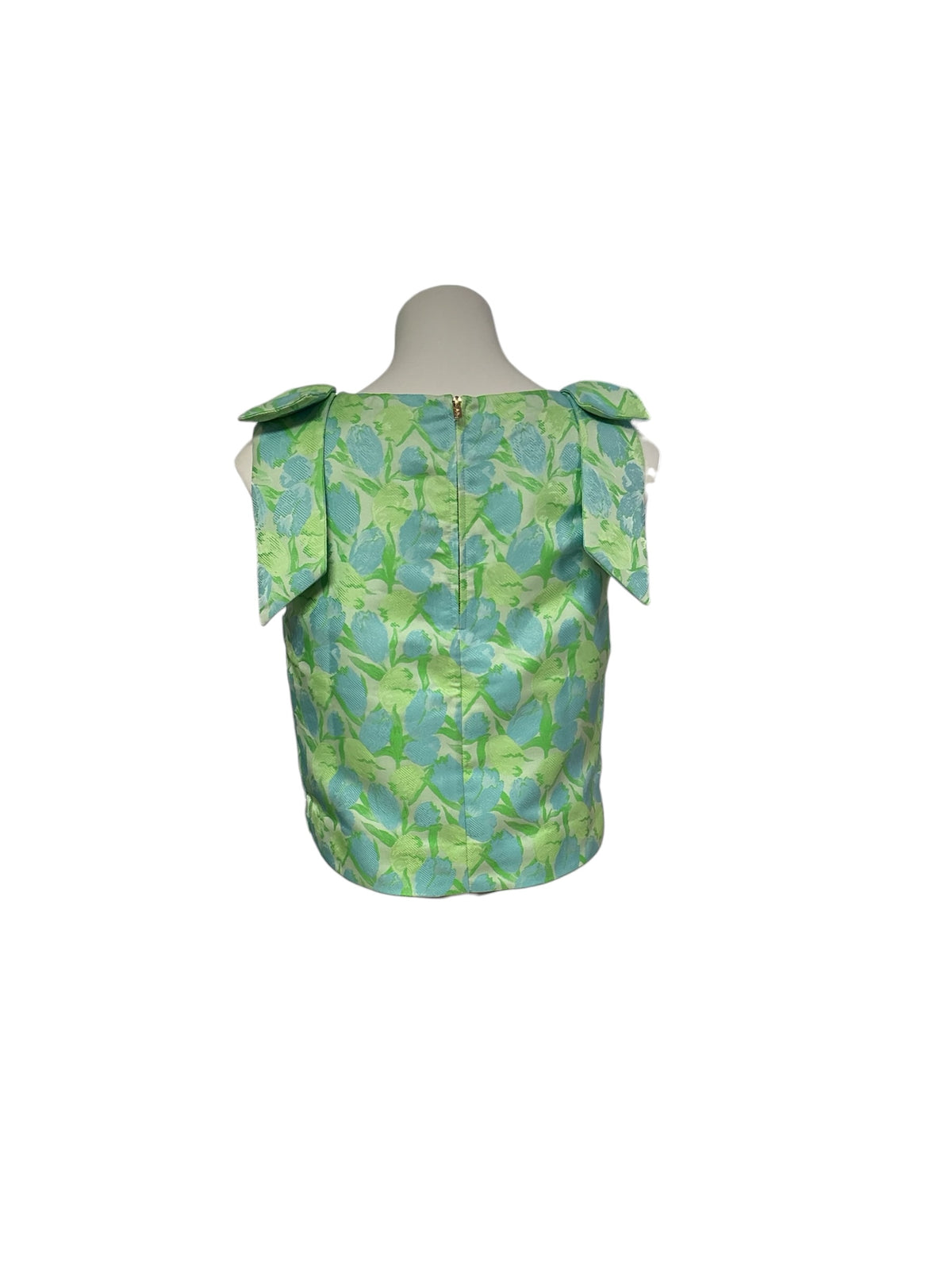 Lilly Pulitzer NWT Annaleese Sleeveless Top Capri Blue Tulip Tango Jacquard - Size 6