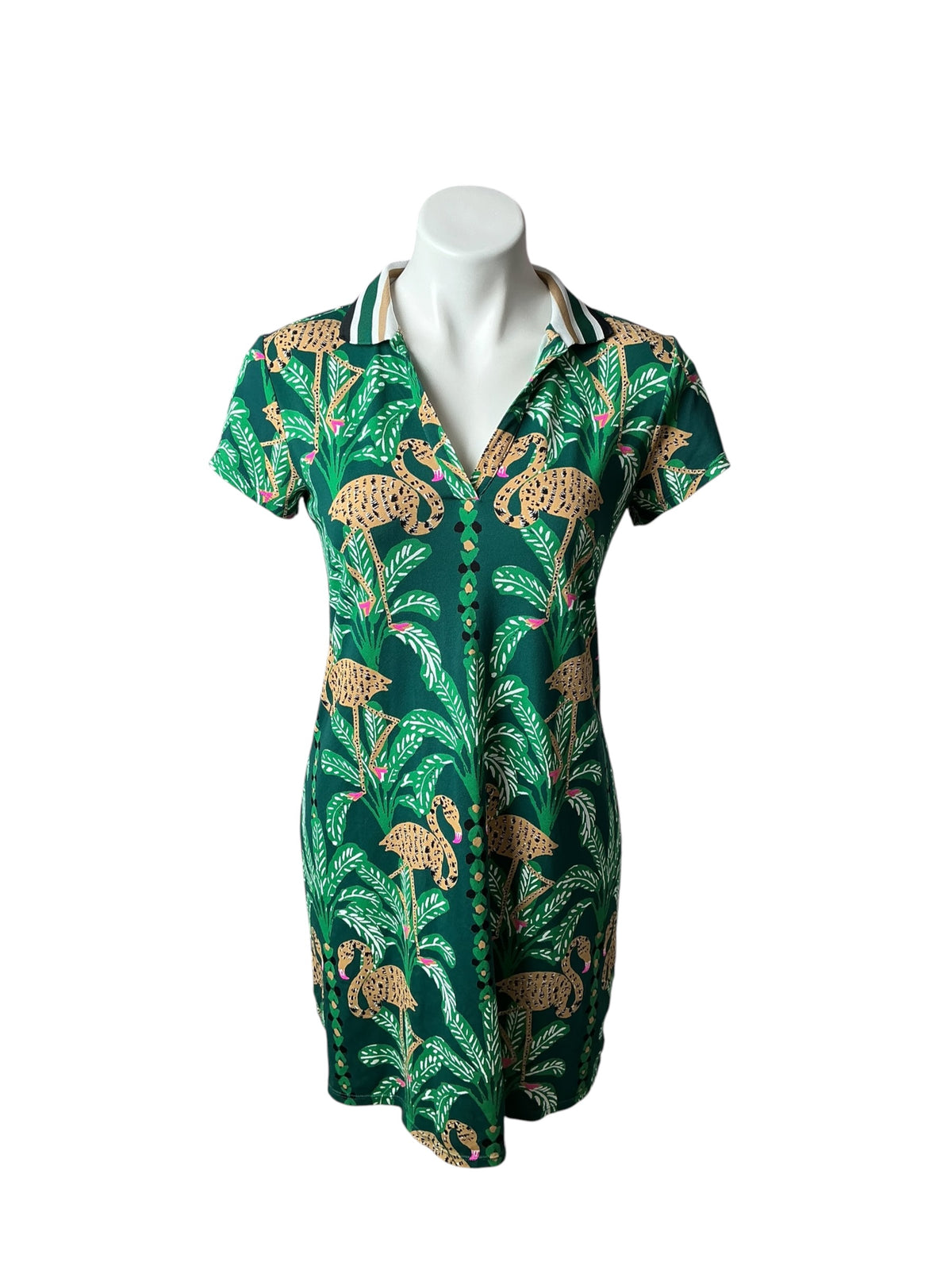 Lilly Pulitzer  Luxletic Cayo Costa Short Sleeve Dress Multi Lil Palm Prowl - Size S