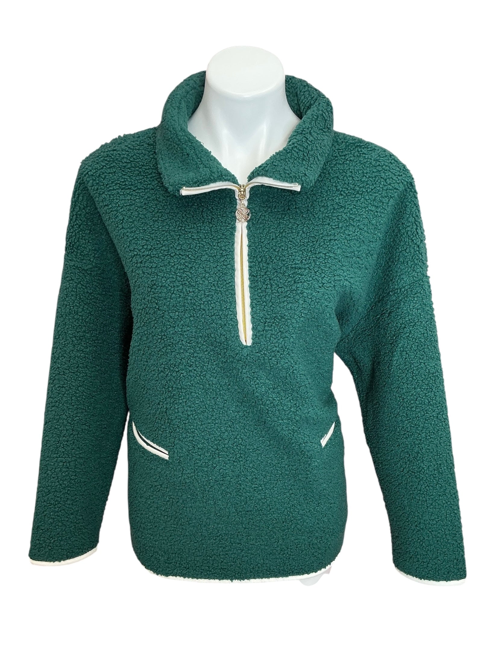 Lilly Pulitzer Soreen Sherpa Popover Villa Green - Size M